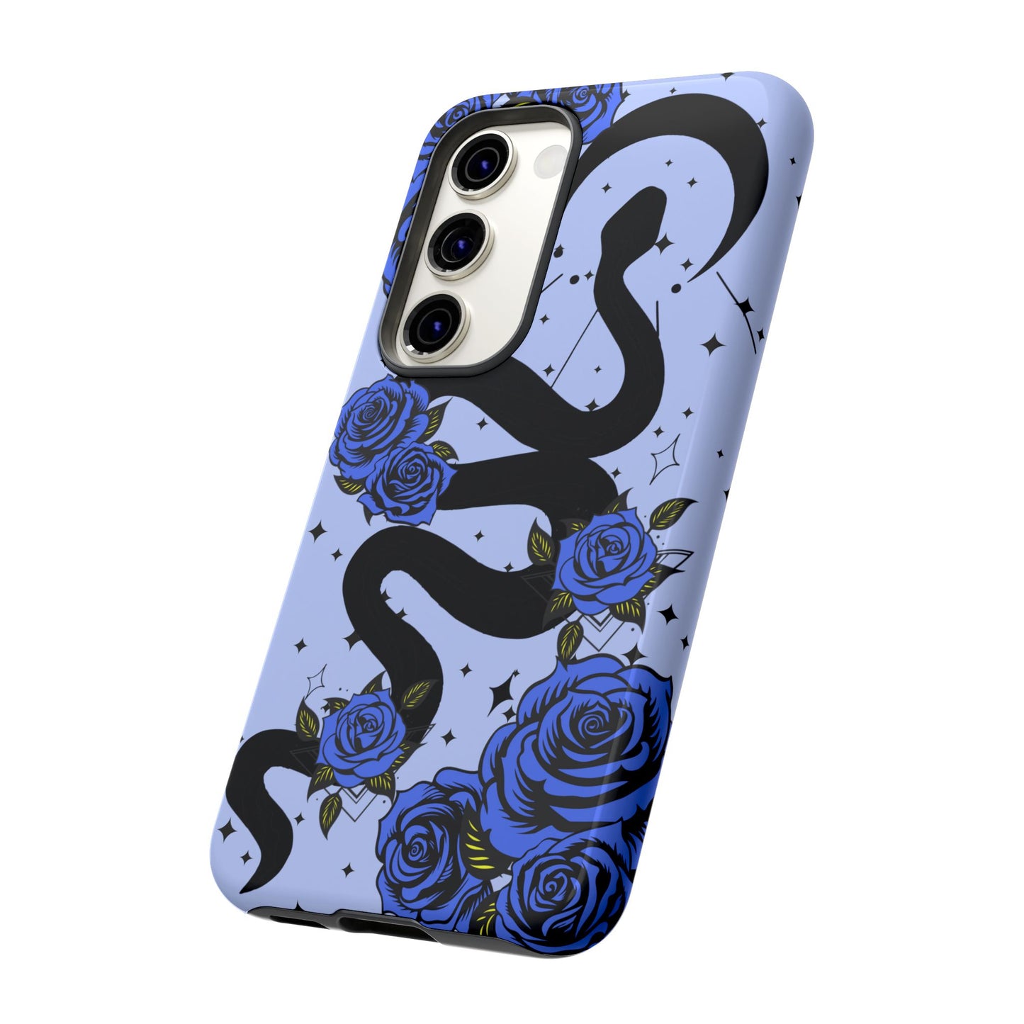 Blue Rose Crescent Moon Snake Samsung Galaxy Case for Android Devices