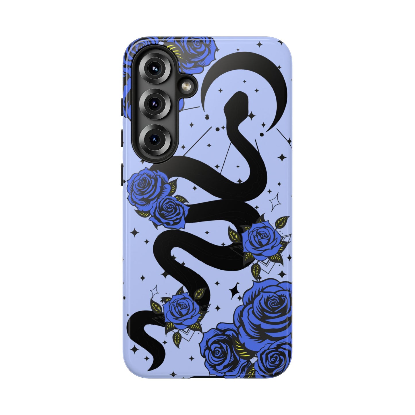 Blue Rose Crescent Moon Snake Samsung Galaxy Case for Android Devices