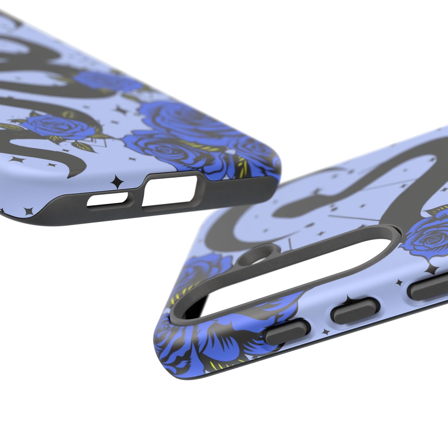 Blue Rose Crescent Moon Snake Samsung Galaxy Case for Android Devices