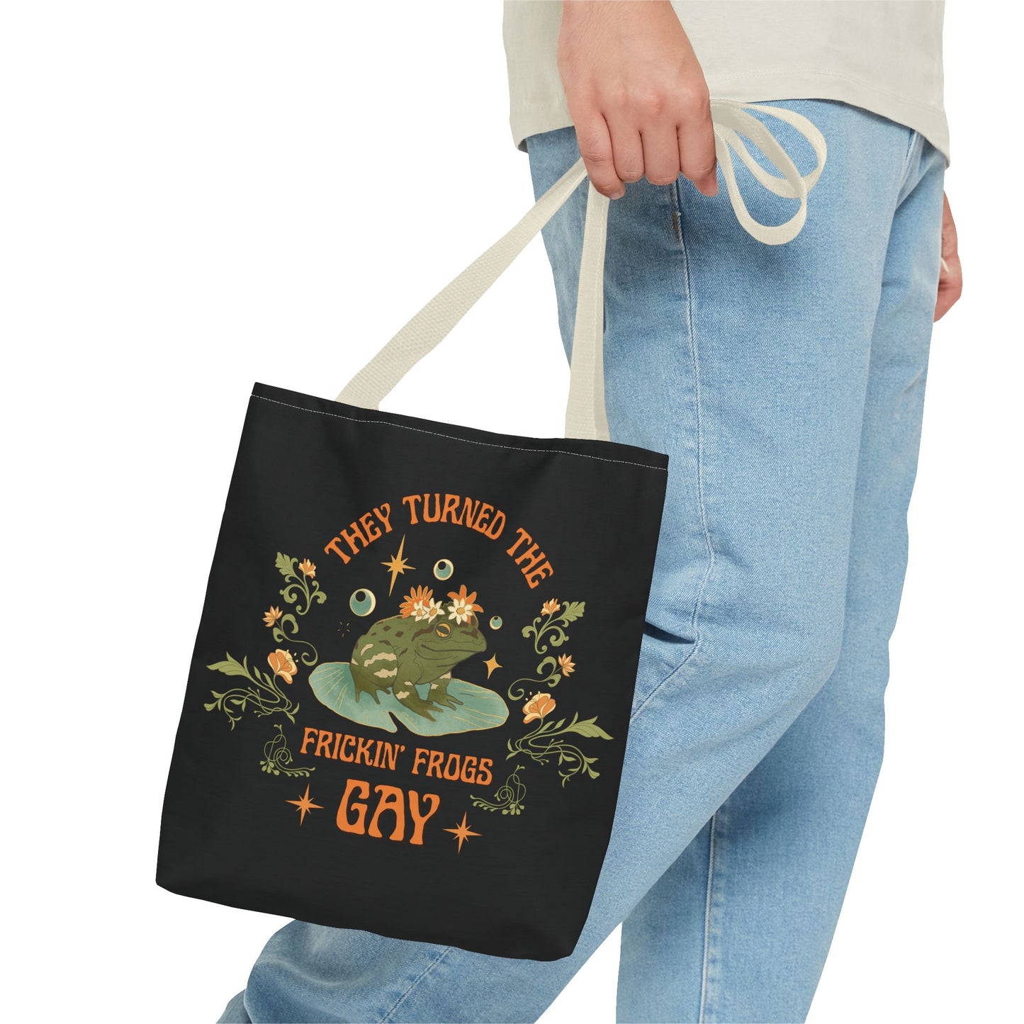 Canvas Tote - Art Nouveau Design - 'They Turned the Fricking Frogs Gay'
