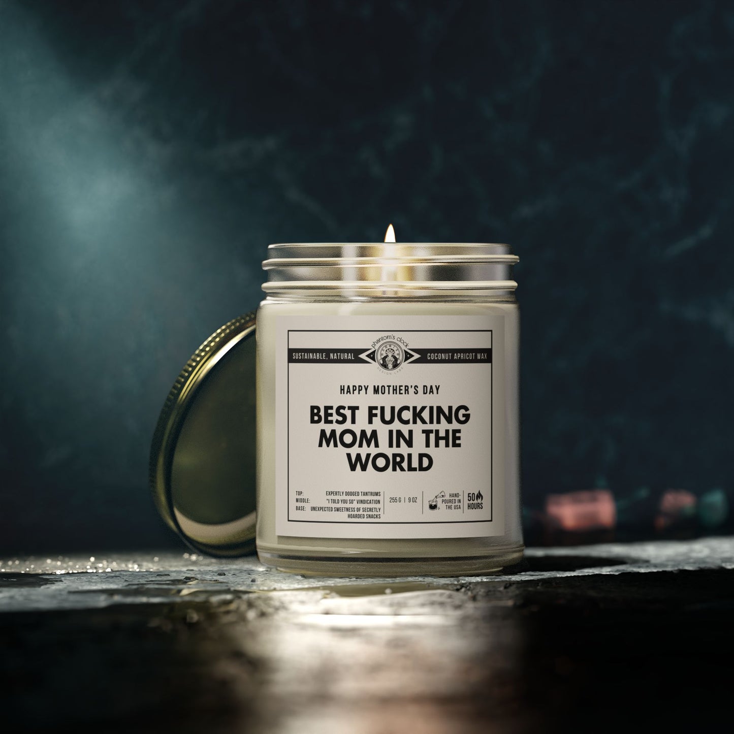 Funny Candle for Mother's Day - Best F-ing Mom In The World | Scented Coconut Apricot Wax Candle 9oz