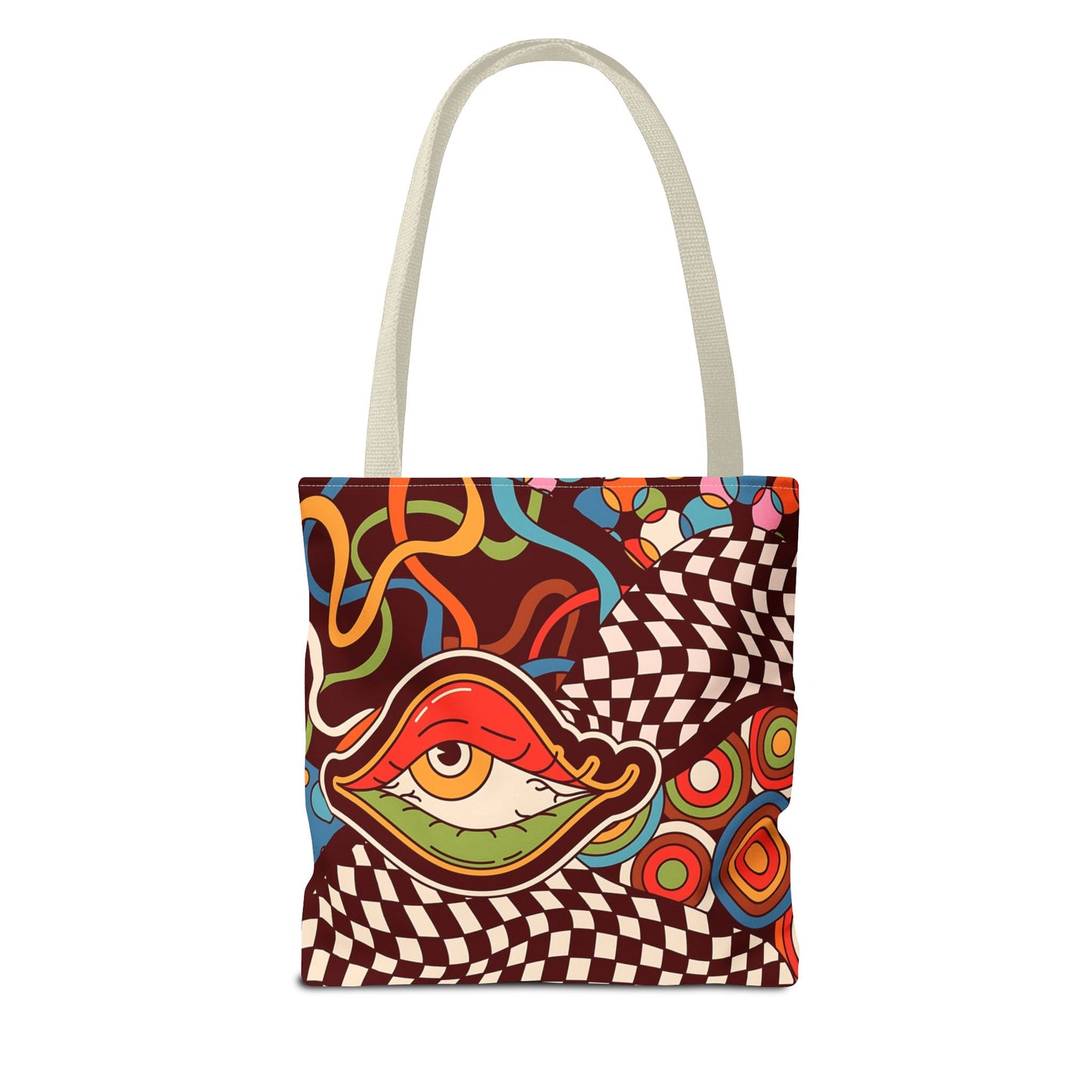 Canvas Tote - Emotional Baggage Trippy Checkerboard Design