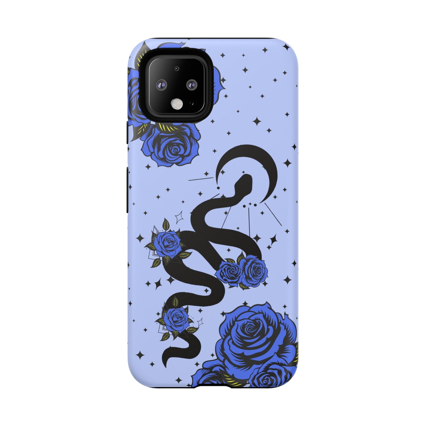 Blue Rose Crescent Moon Snake Google Pixel Phone Case for Android Devices