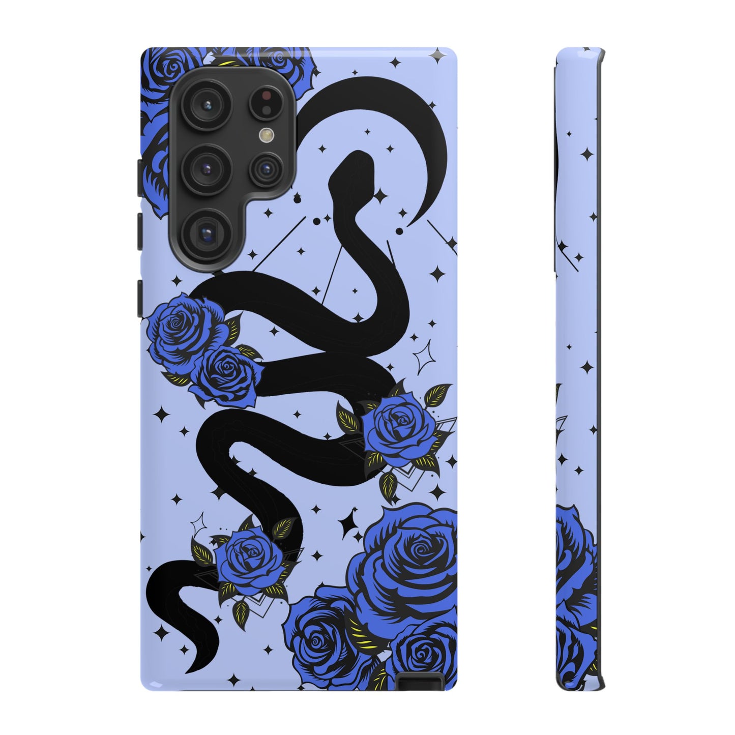 Blue Rose Crescent Moon Snake Samsung Galaxy Case for Android Devices