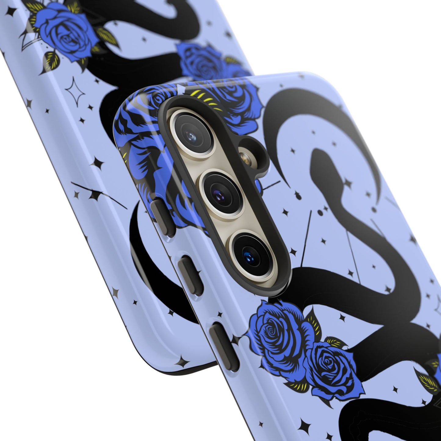 Blue Rose Crescent Moon Snake Samsung Galaxy Case for Android Devices