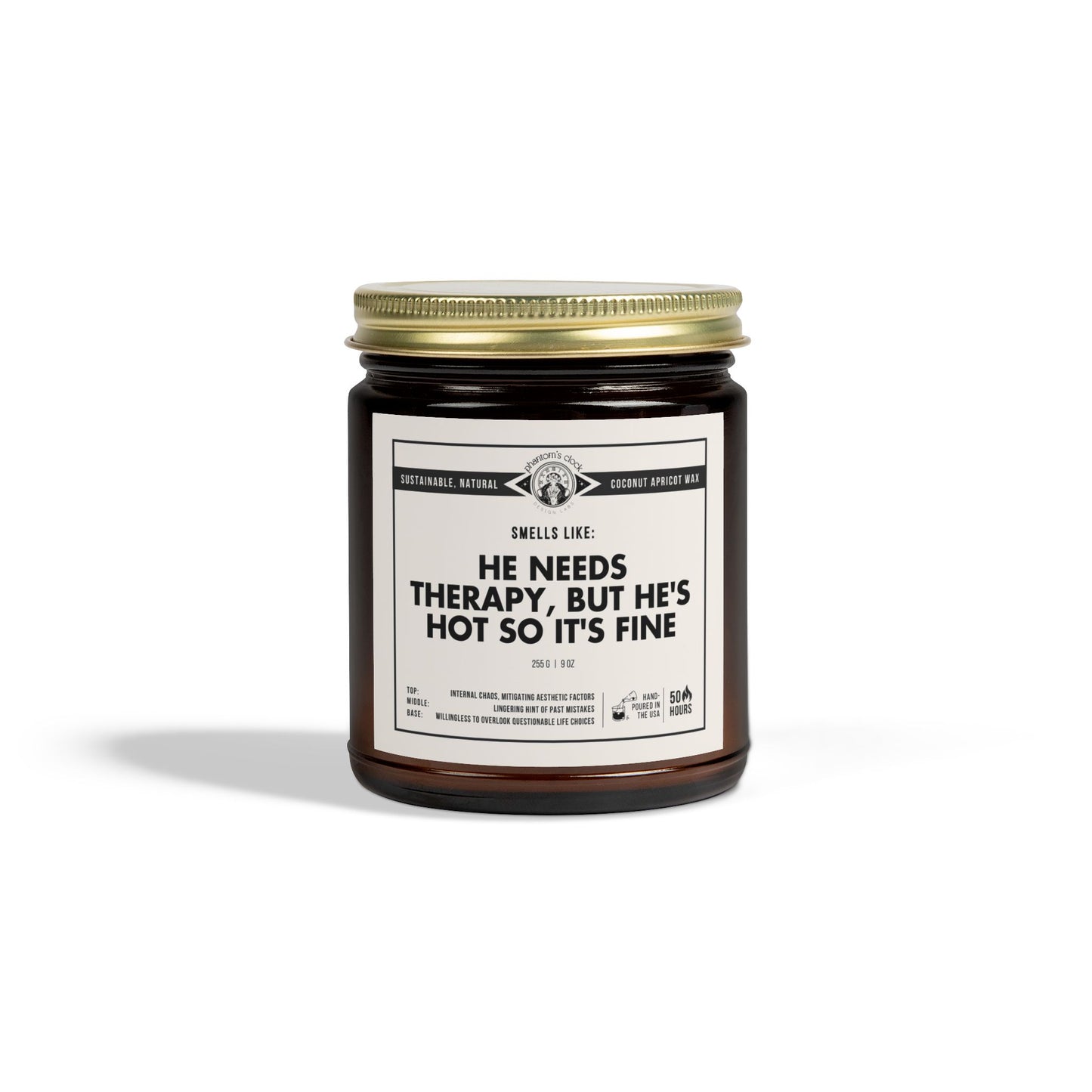 He Needs Therapy | Scented Coconut Apricot Wax Candle 9oz