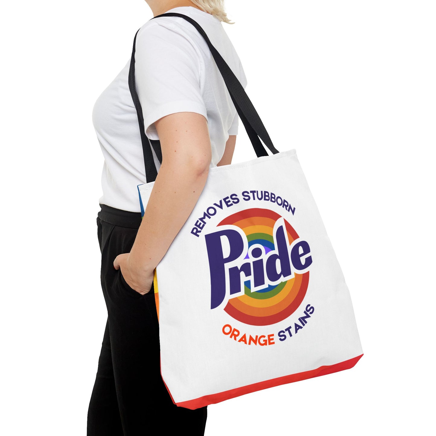 Canvas Tote - Pride Gets Rid of Stubborn Orange Stains Rainbow Design