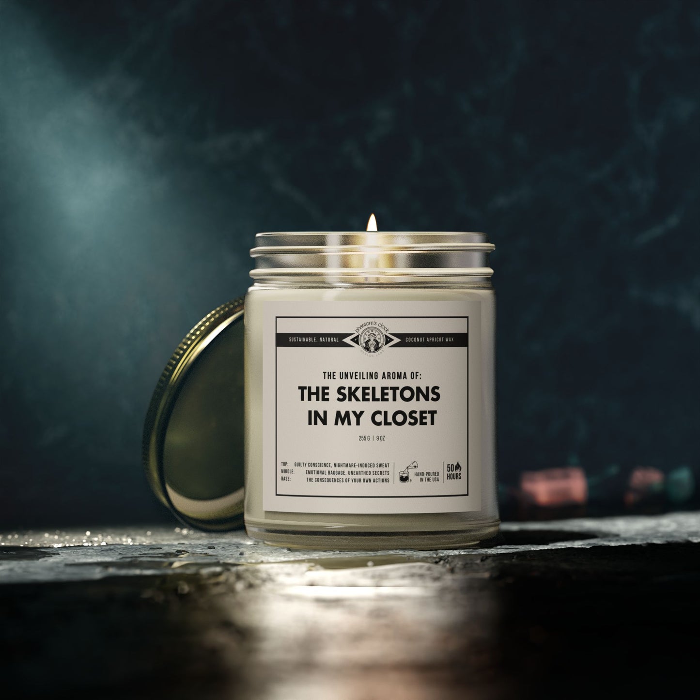 Skeletons in My Closet | Scented Coconut Apricot Wax Candle 9oz