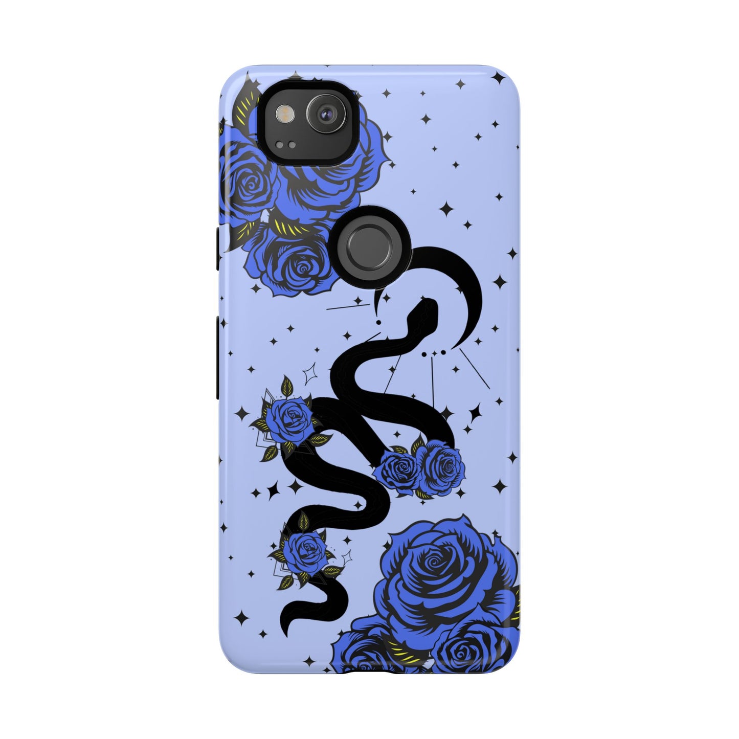 Blue Rose Crescent Moon Snake Google Pixel Phone Case for Android Devices