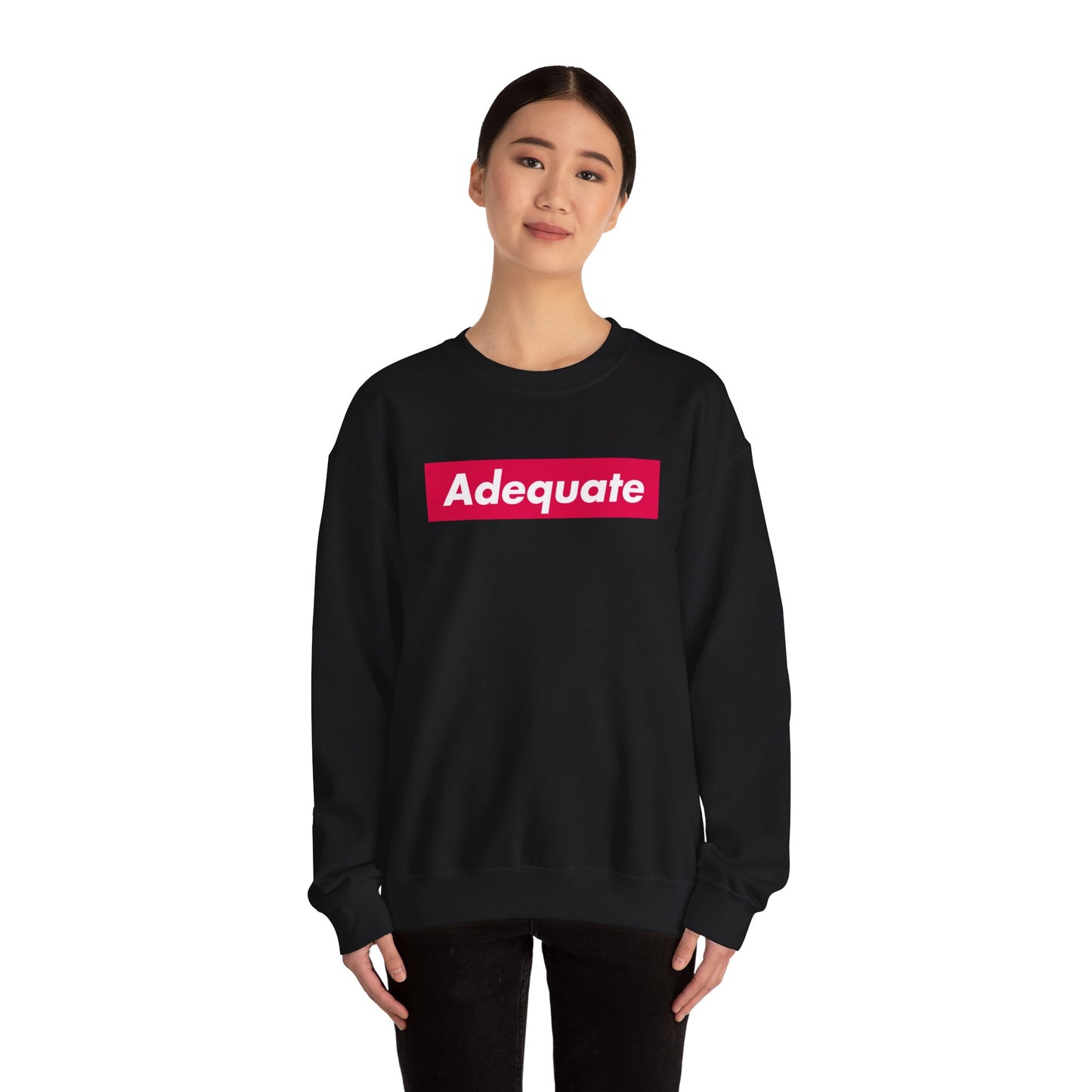 Adequate Parody Checkerboard Front and Back Graphic Pullover | Unisex Heavy Blend™ Crewneck Sweatshirt