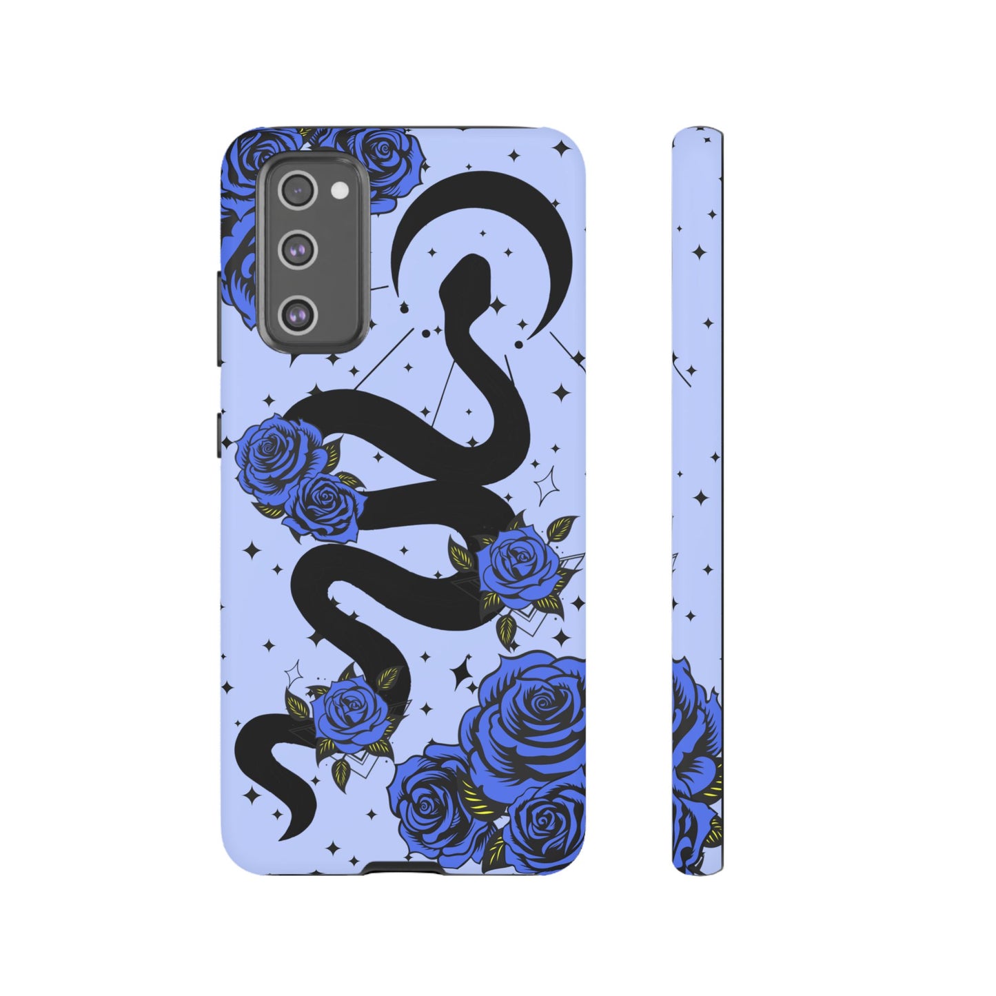 Blue Rose Crescent Moon Snake Samsung Galaxy Case for Android Devices