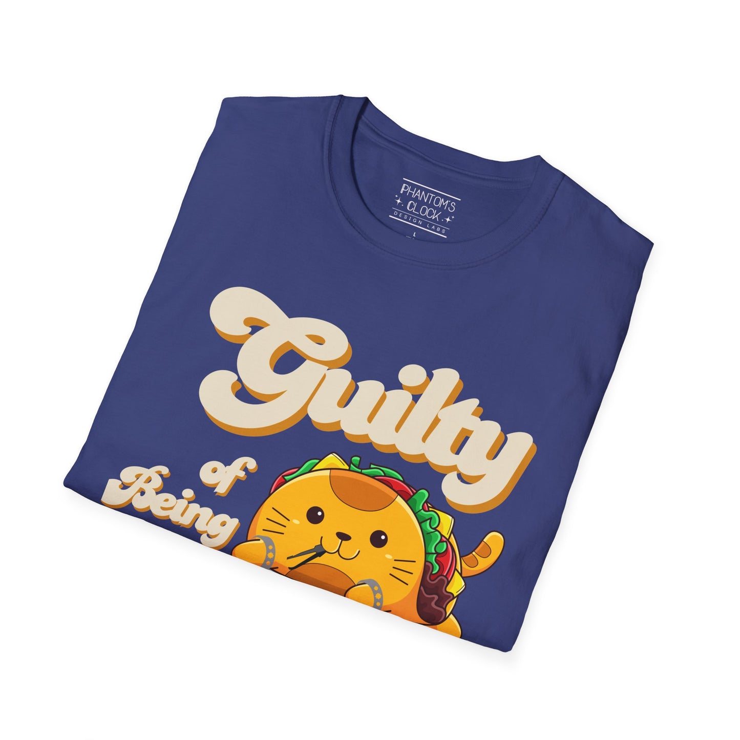 Kawaii Guilty Taco Cat Funny Graphic Tee | Unisex Softstyle T-Shirt