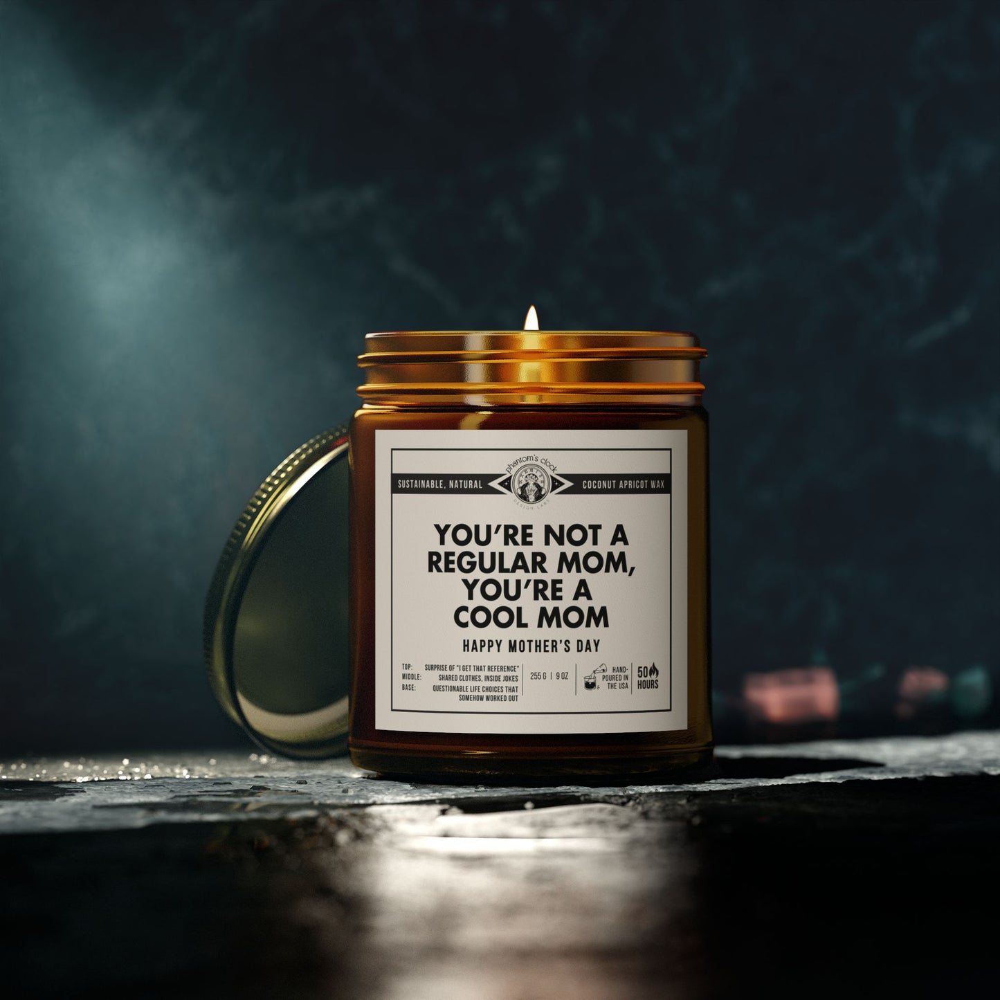 Funny Candle for Mother's Day - You're Not a Regular Mom, You're A Cool Mom | Scented Coconut Apricot Wax Candle 9oz