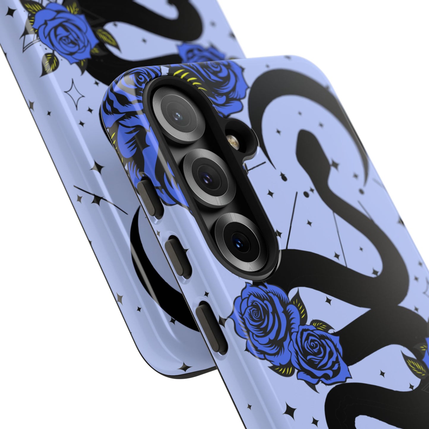 Blue Rose Crescent Moon Snake Samsung Galaxy Case for Android Devices