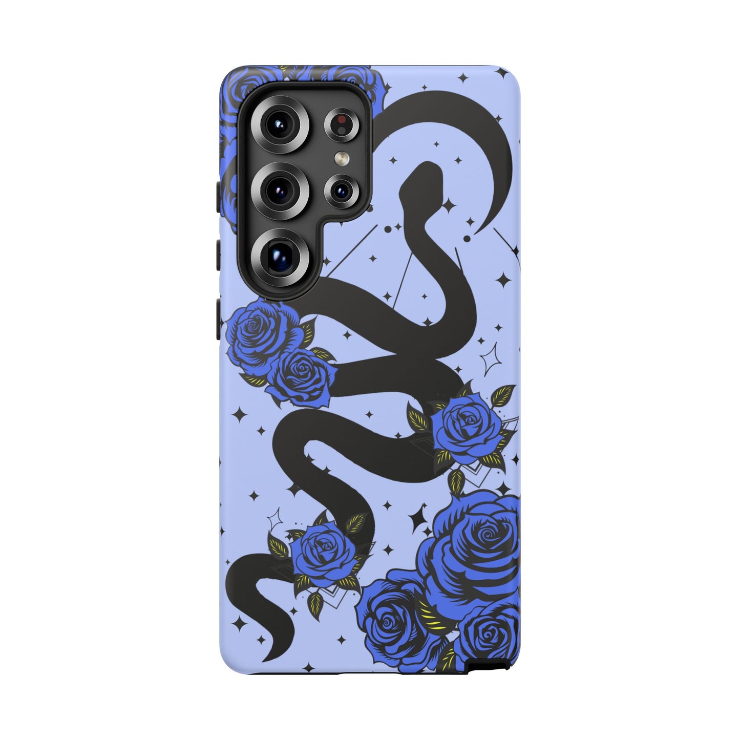Blue Rose Crescent Moon Snake Samsung Galaxy Case for Android Devices