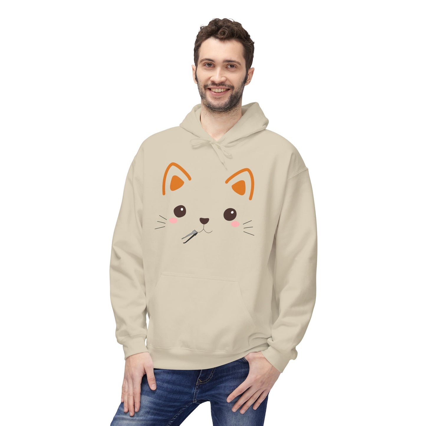 Kawaii Cat Lockpick Graphic Hoodie | Unisex Midweight Softstyle Fleece
