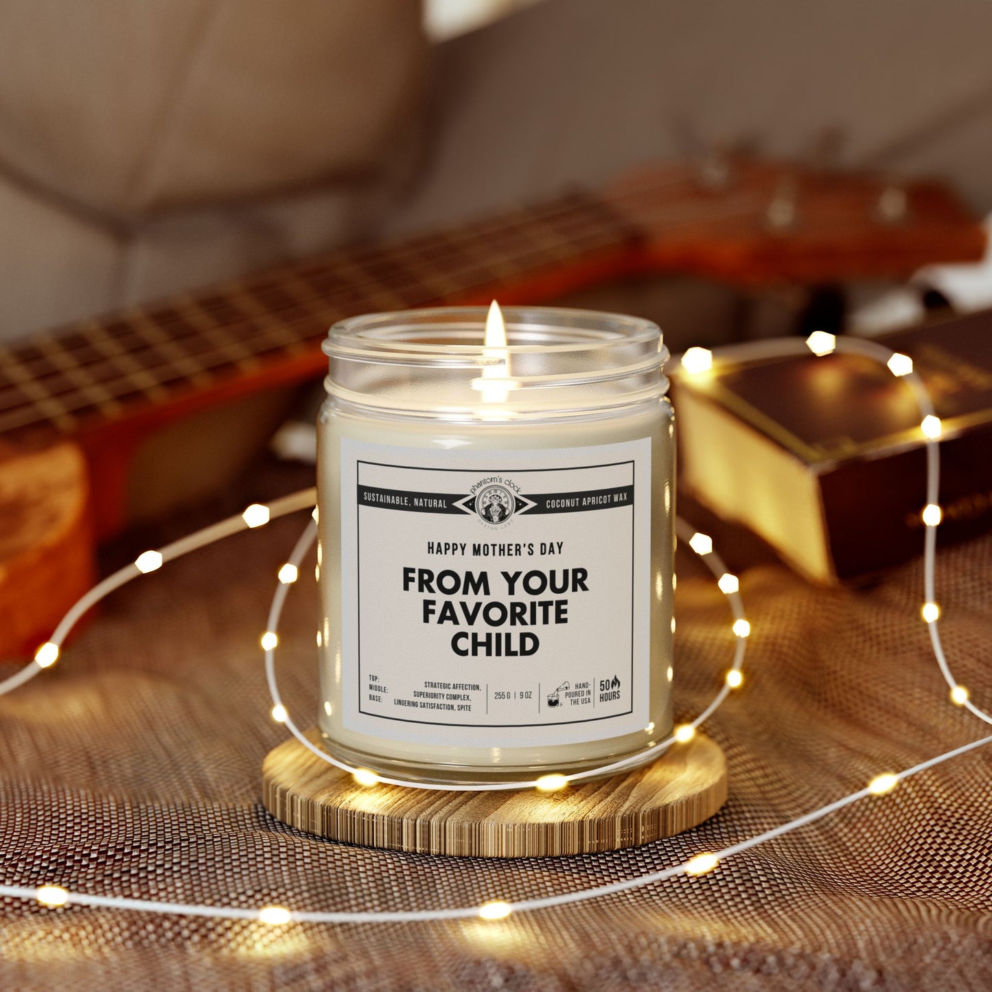 Funny Candle for Mother's Day - From Your Favorite Child | Scented Coconut Apricot Wax Candle 9oz