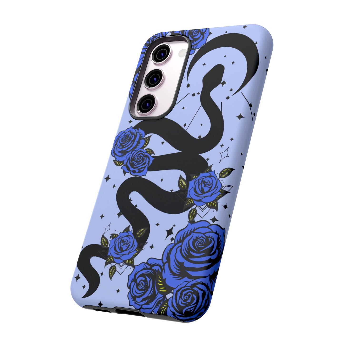 Blue Rose Crescent Moon Snake Samsung Galaxy Case for Android Devices