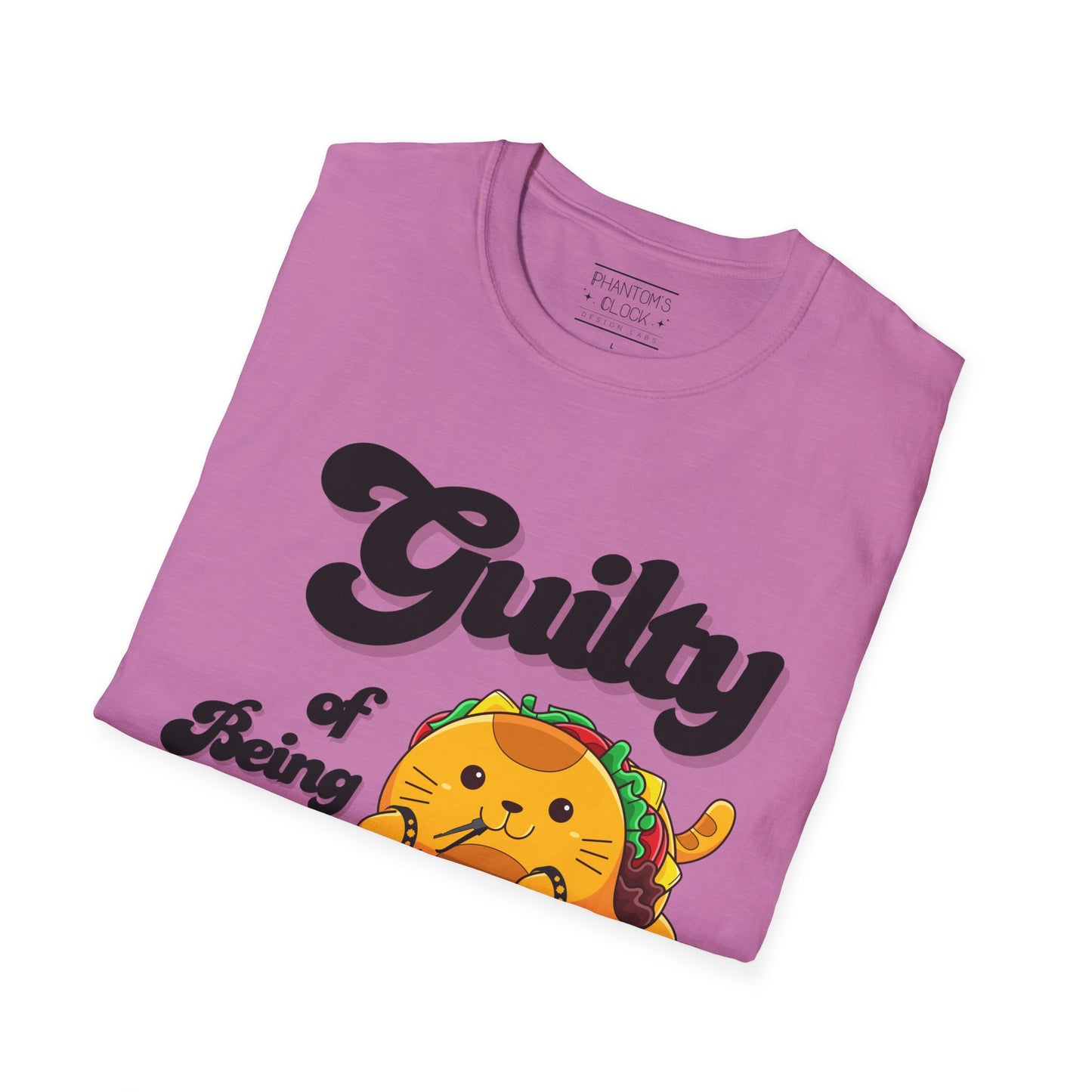 Kawaii Guilty Taco Cat Funny Graphic Tee | Unisex Softstyle T-Shirt