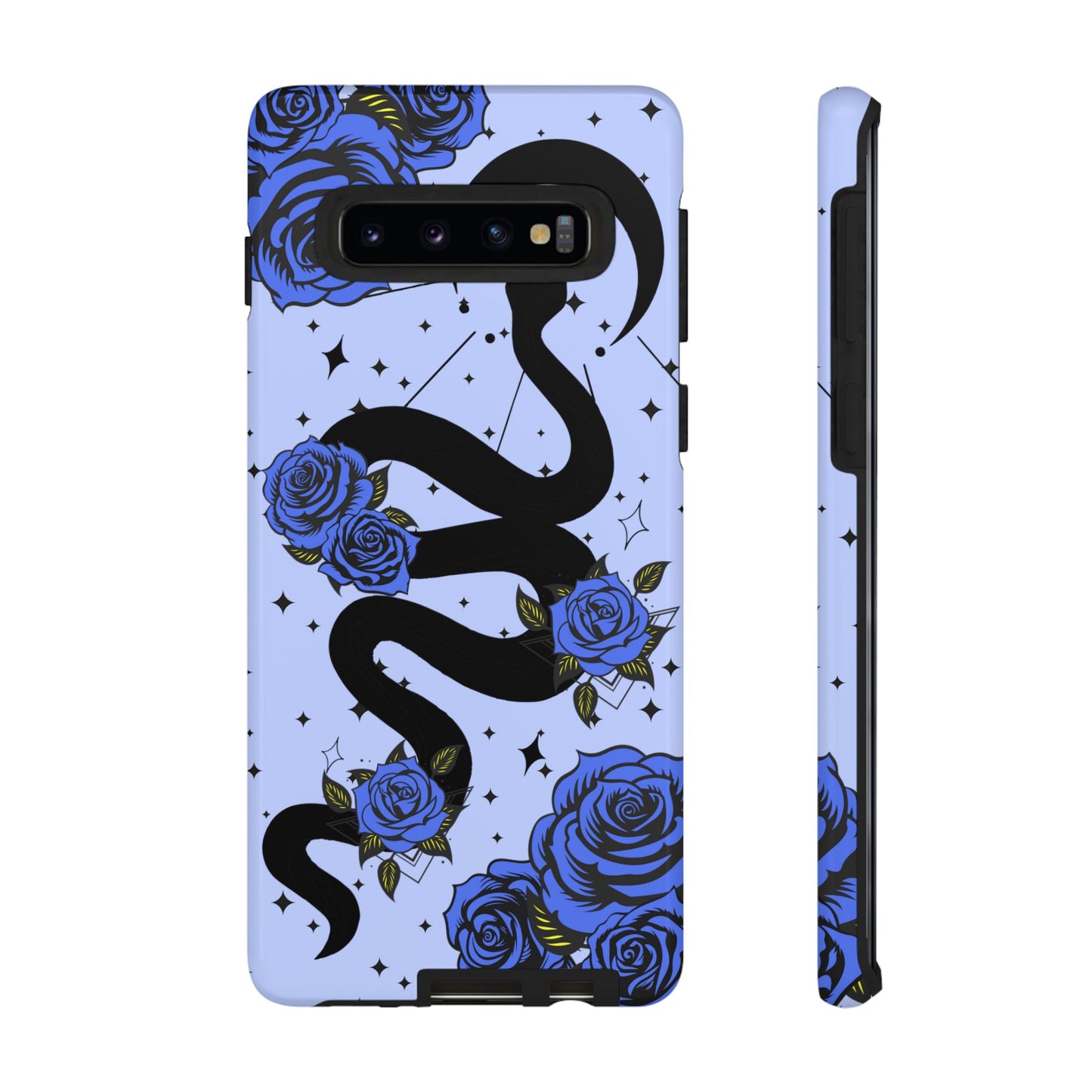 Blue Rose Crescent Moon Snake Samsung Galaxy Case for Android Devices