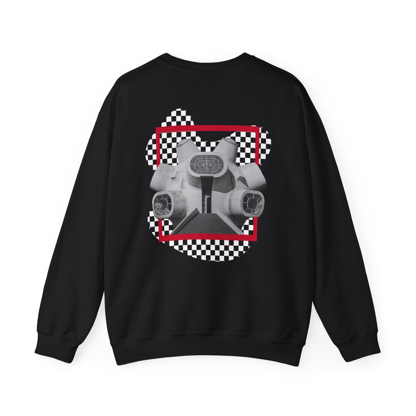 Adequate Parody Checkerboard Front and Back Graphic Pullover | Unisex Heavy Blend™ Crewneck Sweatshirt