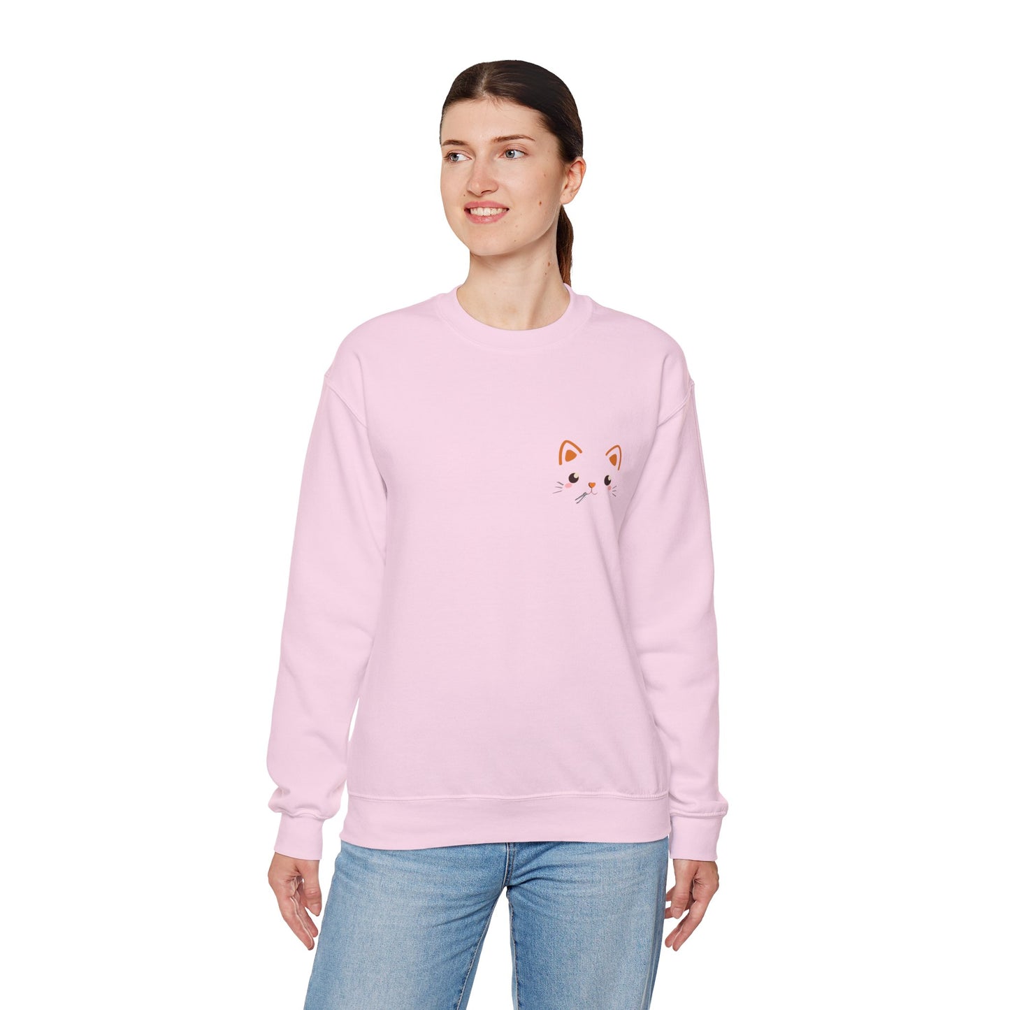 Kawaii Guilty Taco Cat - Front and Back Design Graphic Pullover | Unisex Heavy Blend™ Crewneck Sweatshirt