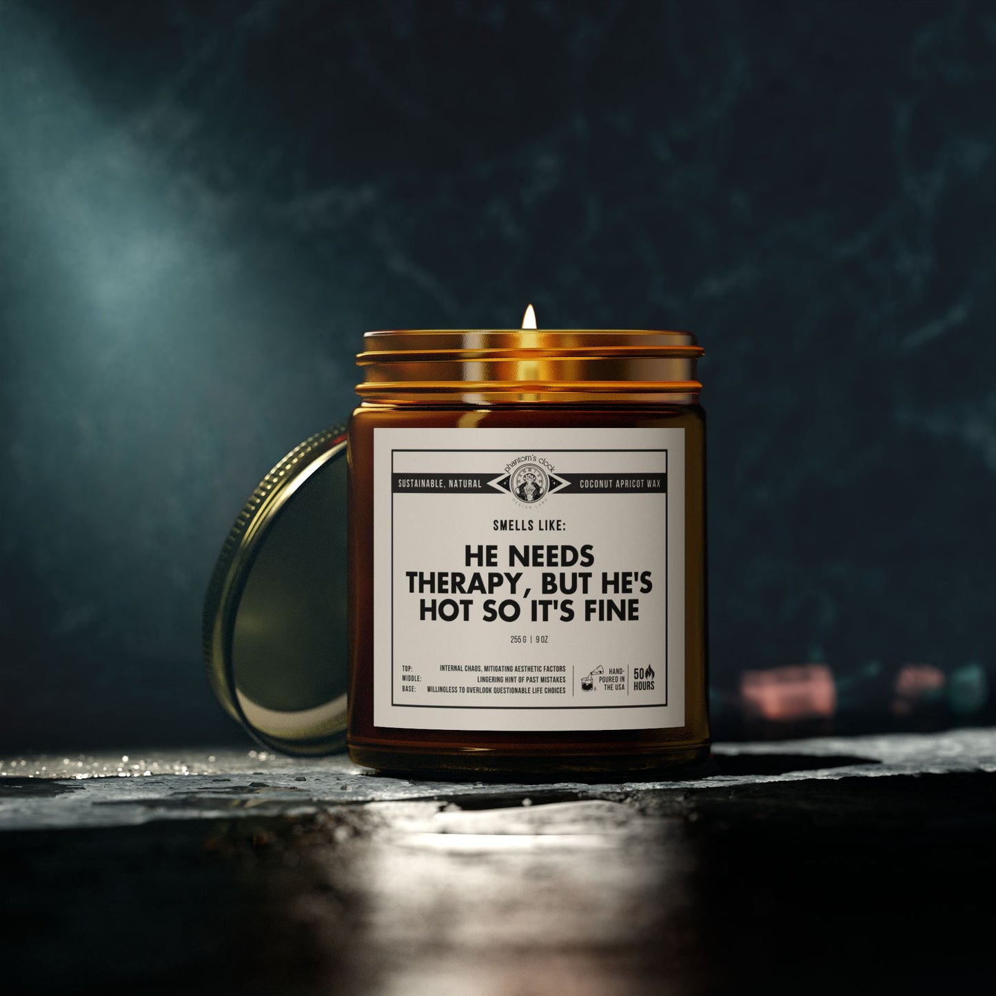 He Needs Therapy | Scented Coconut Apricot Wax Candle 9oz