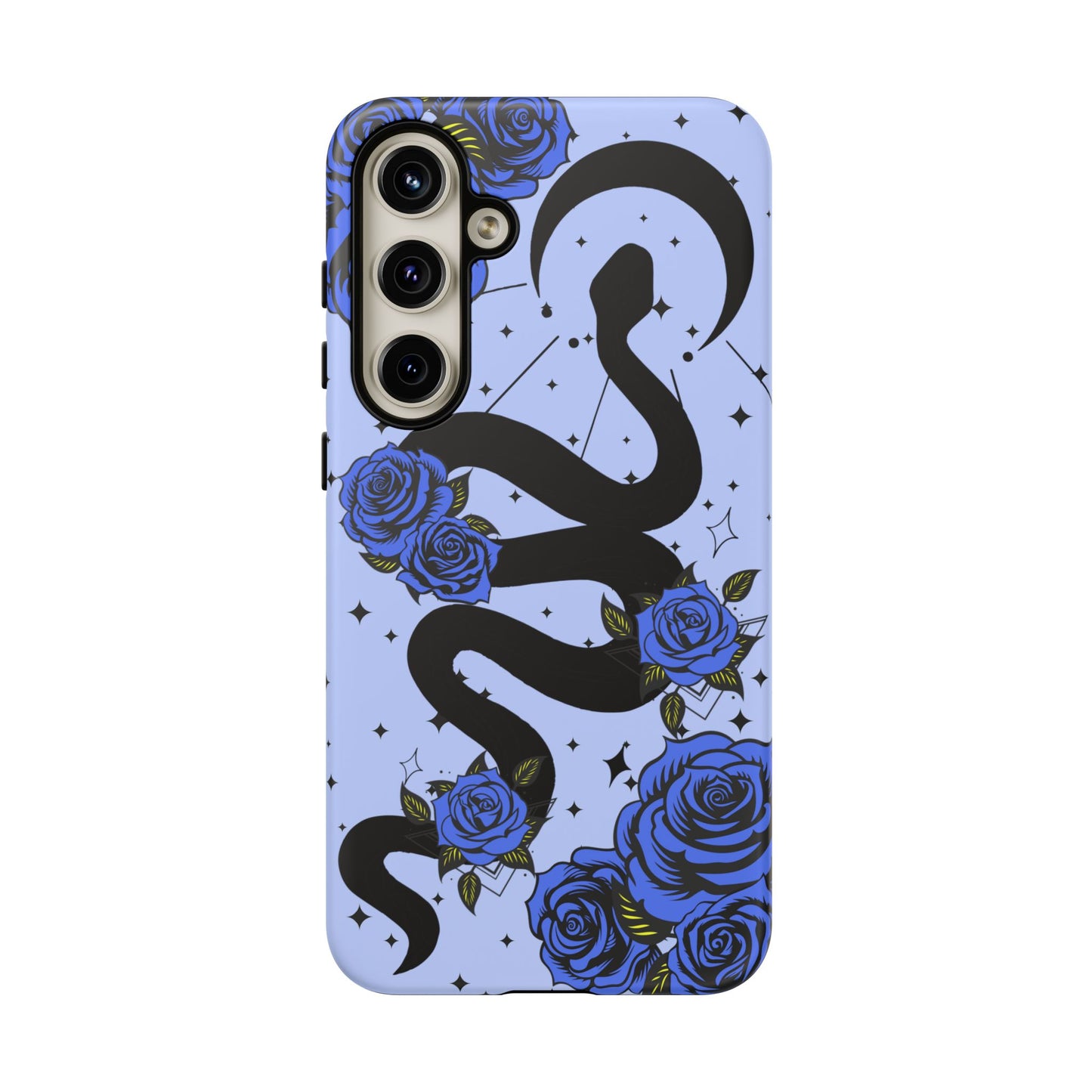Blue Rose Crescent Moon Snake Samsung Galaxy Case for Android Devices