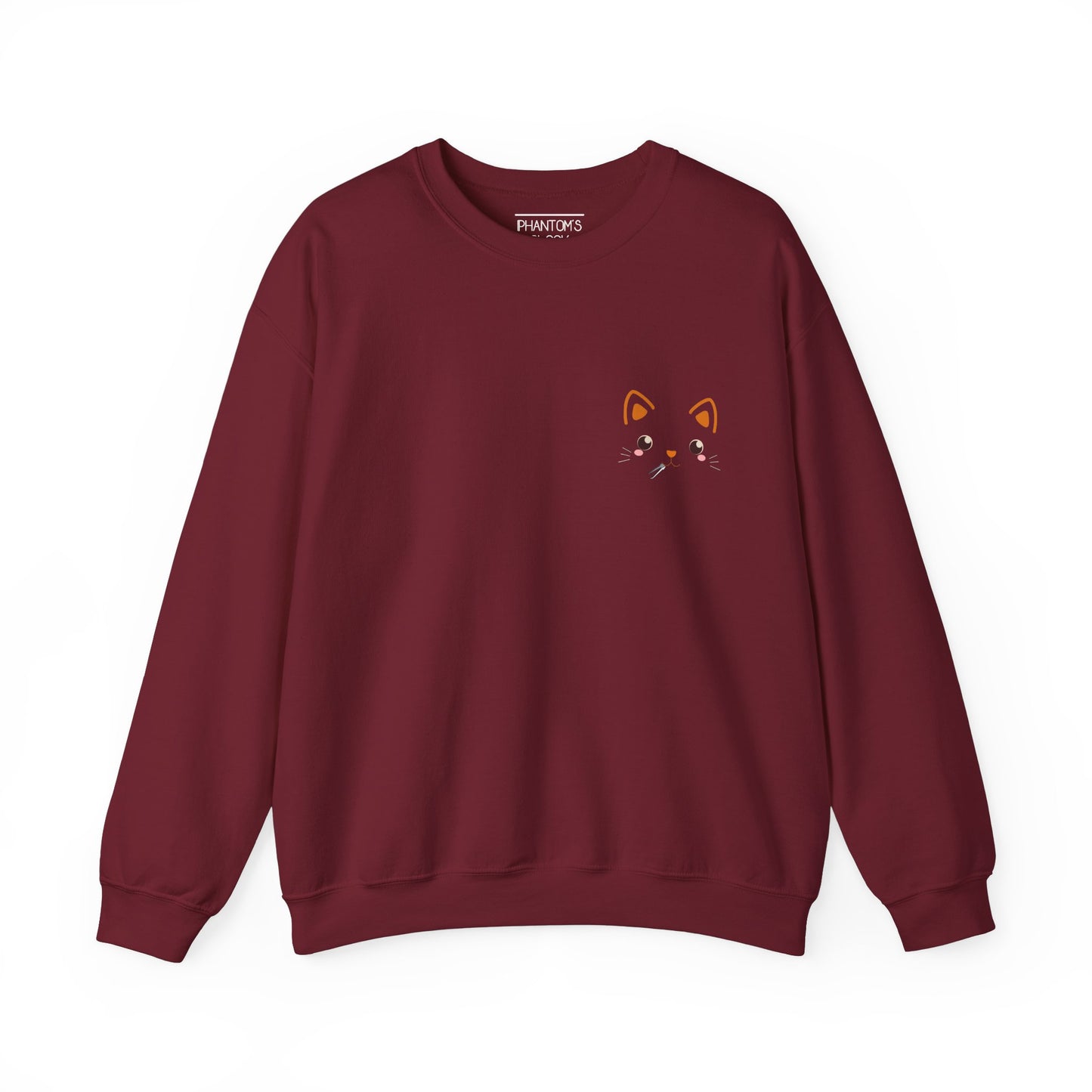 Kawaii Guilty Taco Cat - Front and Back Design Graphic Pullover | Unisex Heavy Blend™ Crewneck Sweatshirt