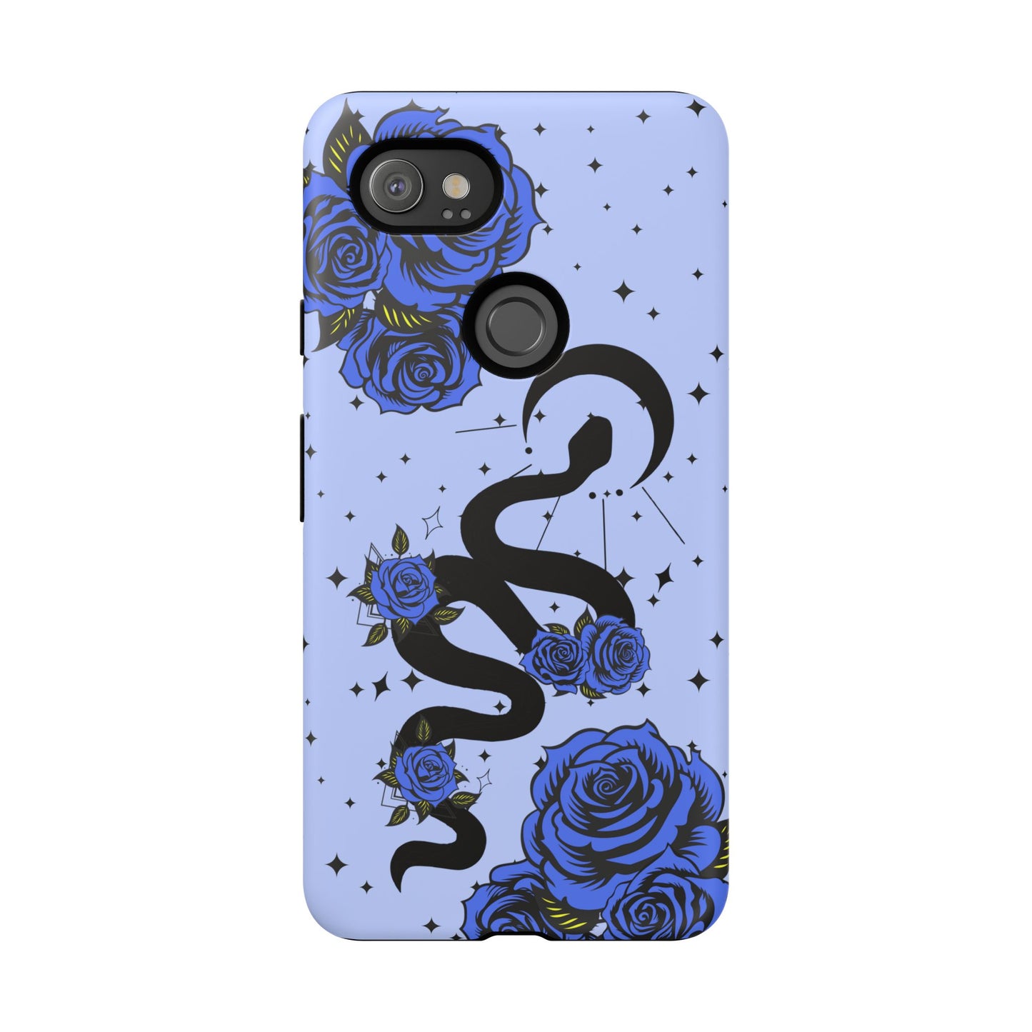 Blue Rose Crescent Moon Snake Google Pixel Phone Case for Android Devices