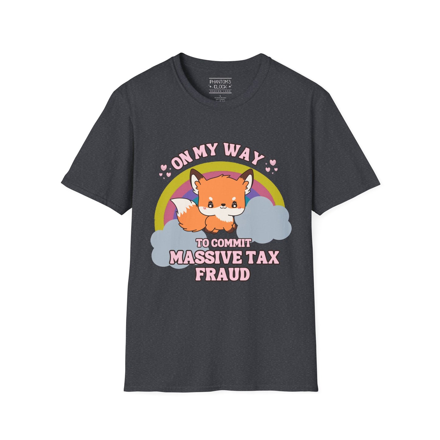 Kawaii Sly Fox Funny Graphic Tee | Unisex Softstyle T-Shirt