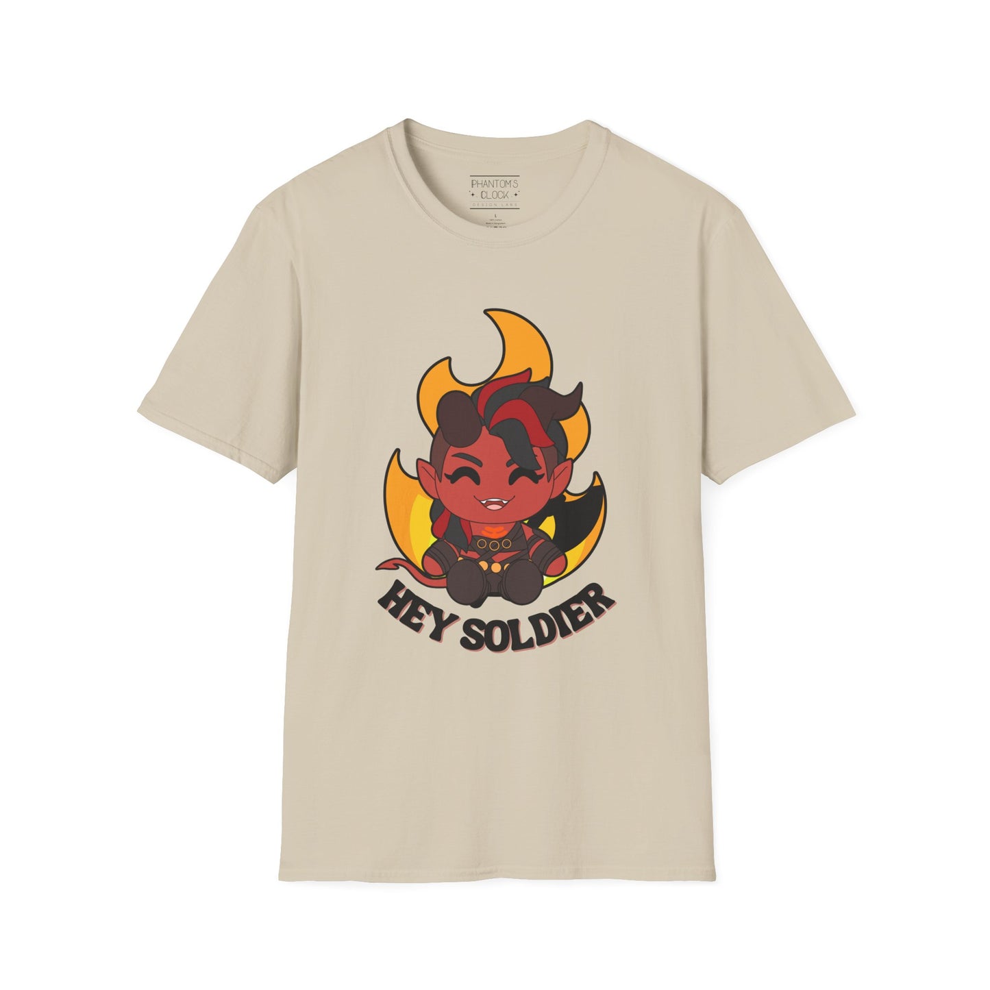 Hey Soldier Unisex Softstyle T-Shirt, Cute Graphic Tee, Casual Wear, Gamer Apparel, Gift for Him/Her, Fantasy T-Shirt