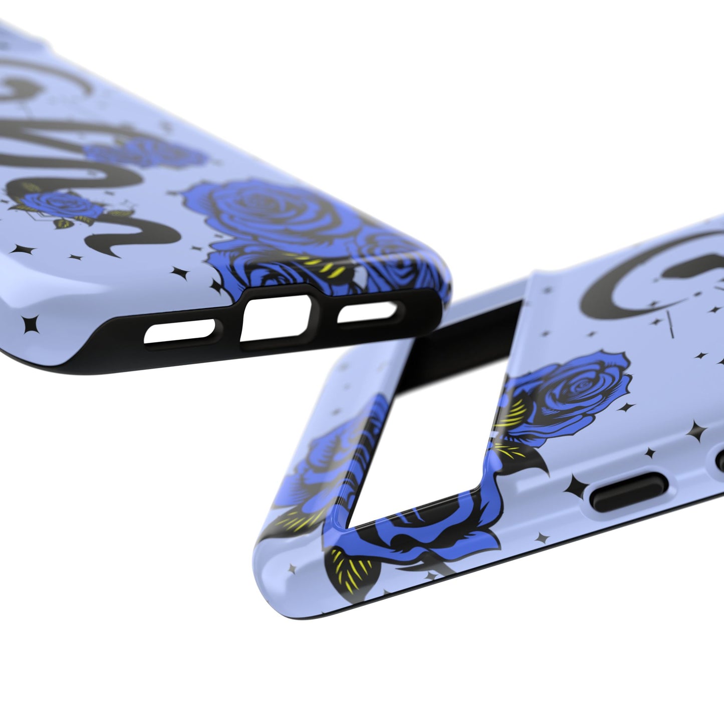 Blue Rose Crescent Moon Snake Google Pixel Phone Case for Android Devices