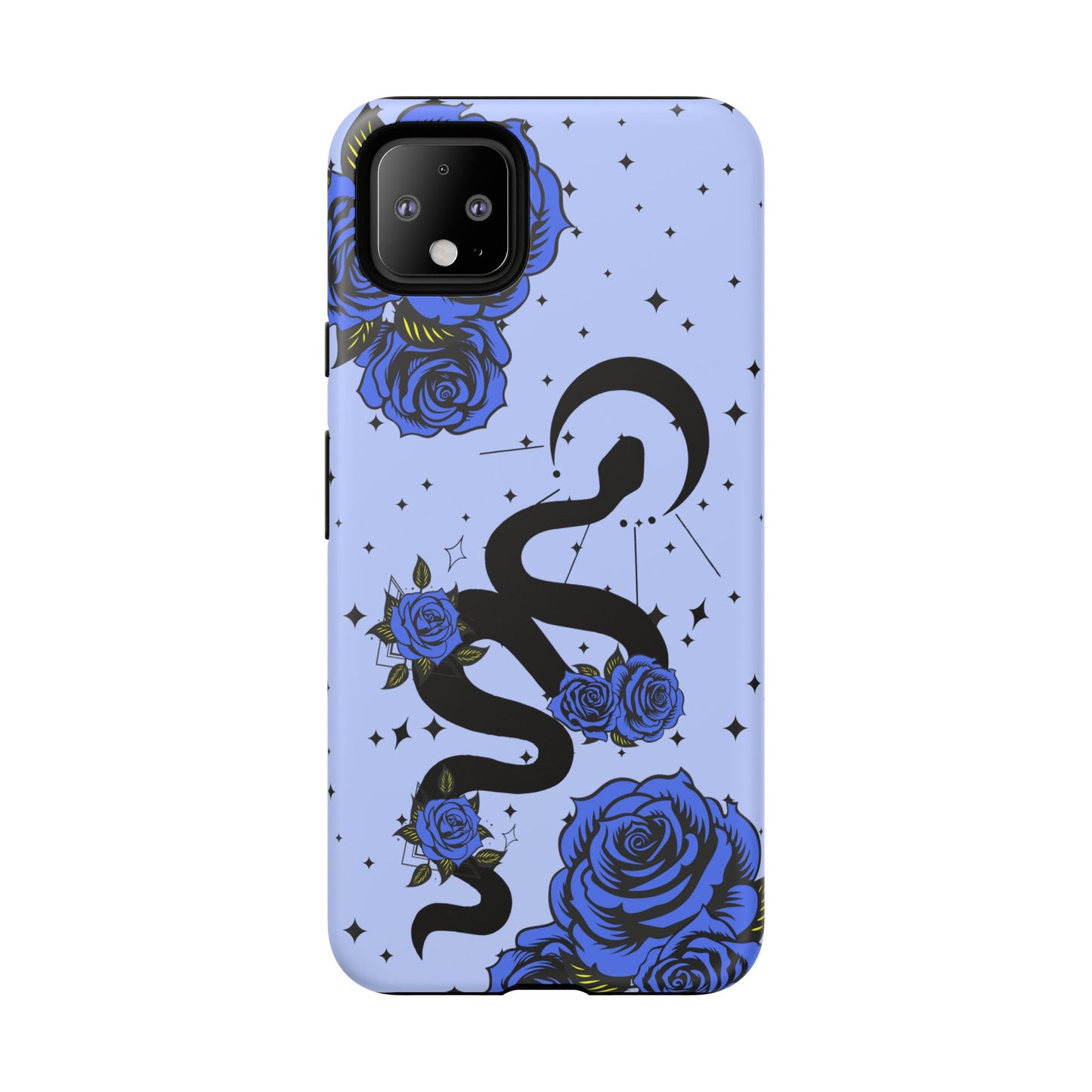 Blue Rose Crescent Moon Snake Google Pixel Phone Case for Android Devices