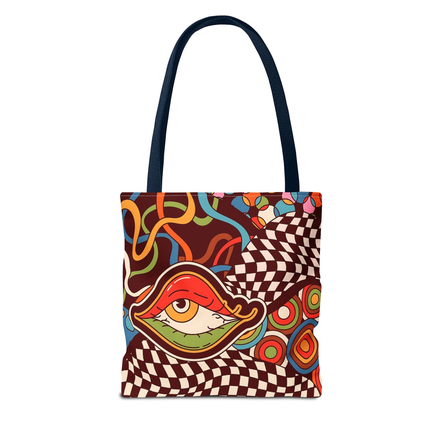 Canvas Tote - Emotional Baggage Trippy Checkerboard Design