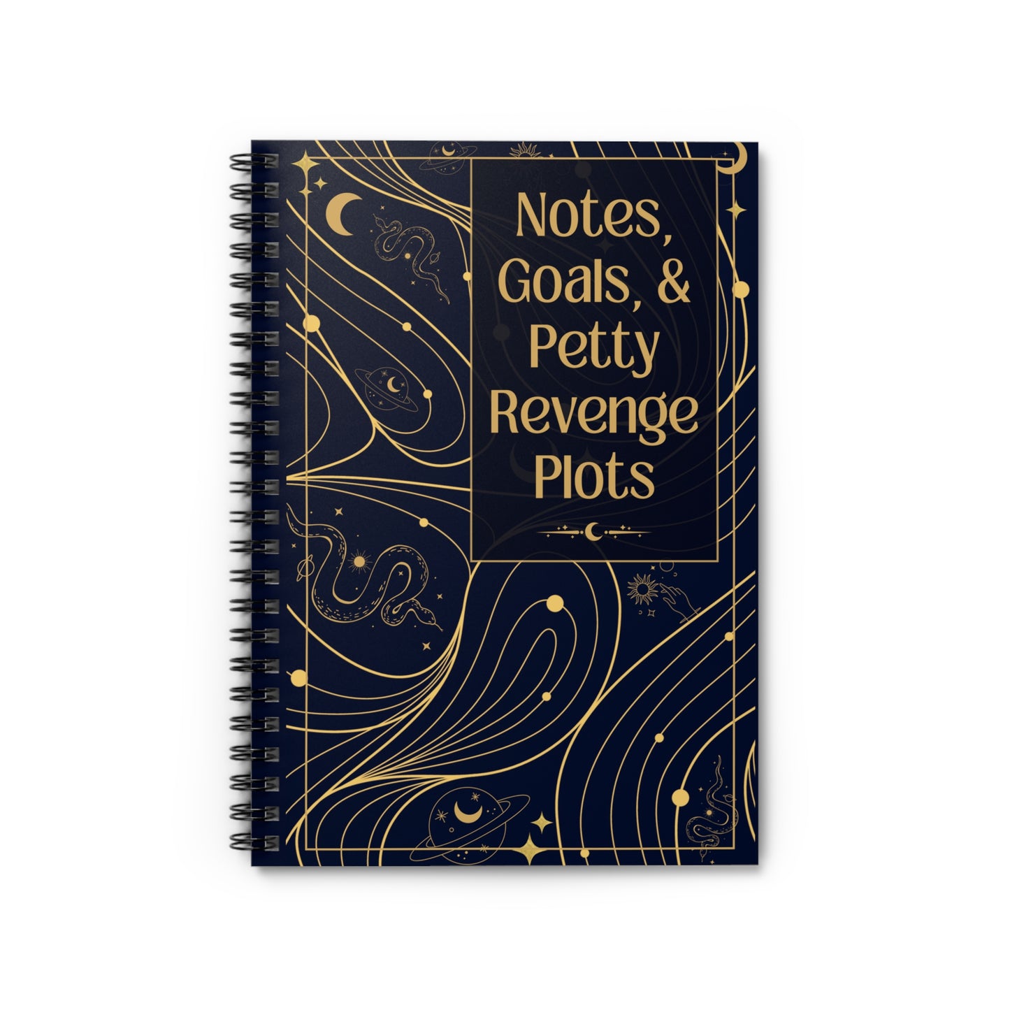 Cosmic Journal Funny Revenge Plots | Ruled Line Spiral Notebook