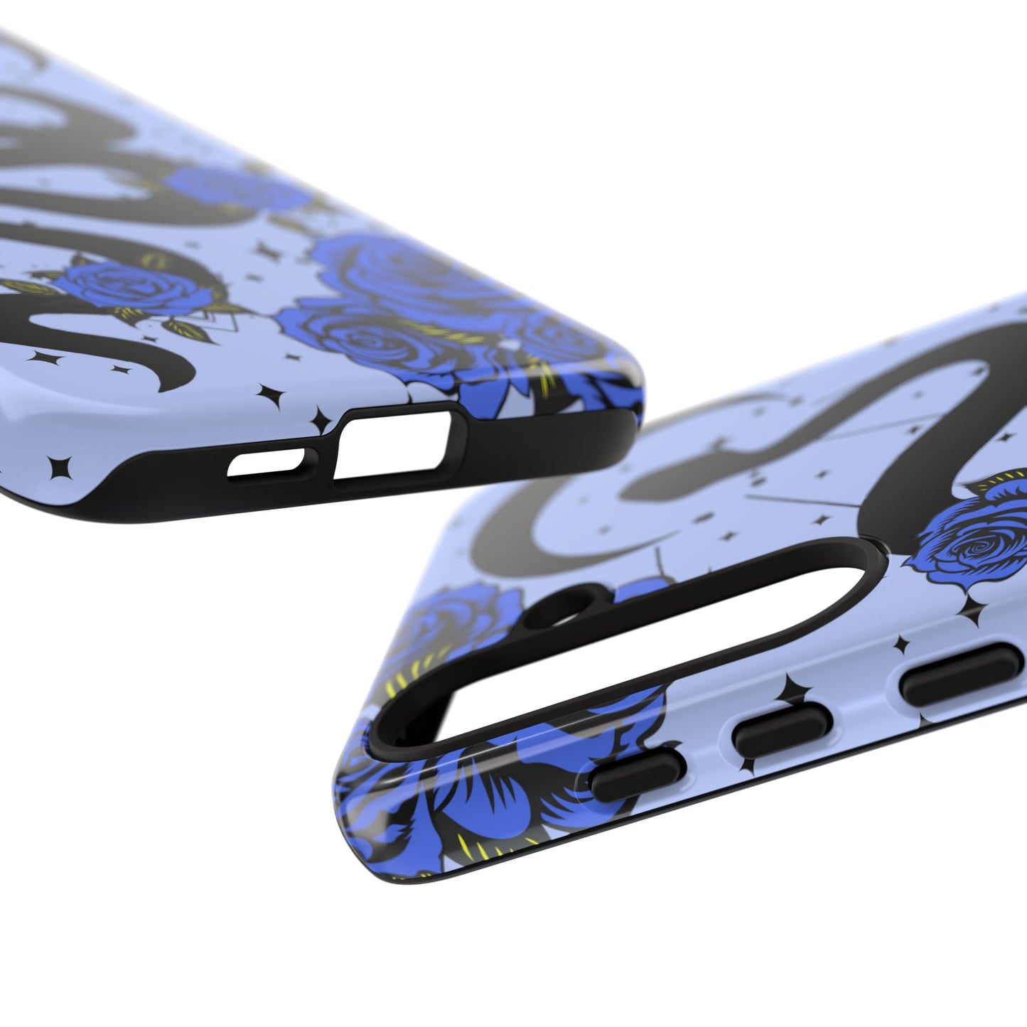 Blue Rose Crescent Moon Snake Samsung Galaxy Case for Android Devices