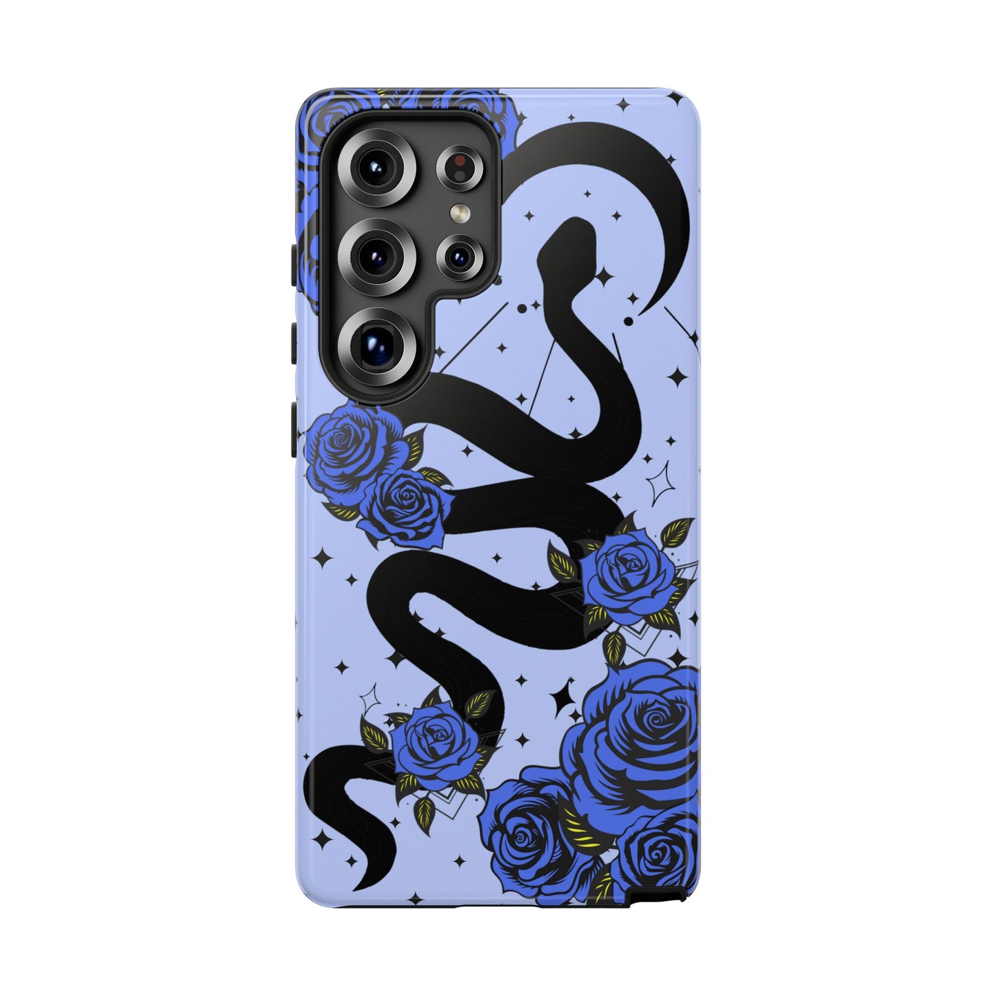 Blue Rose Crescent Moon Snake Samsung Galaxy Case for Android Devices