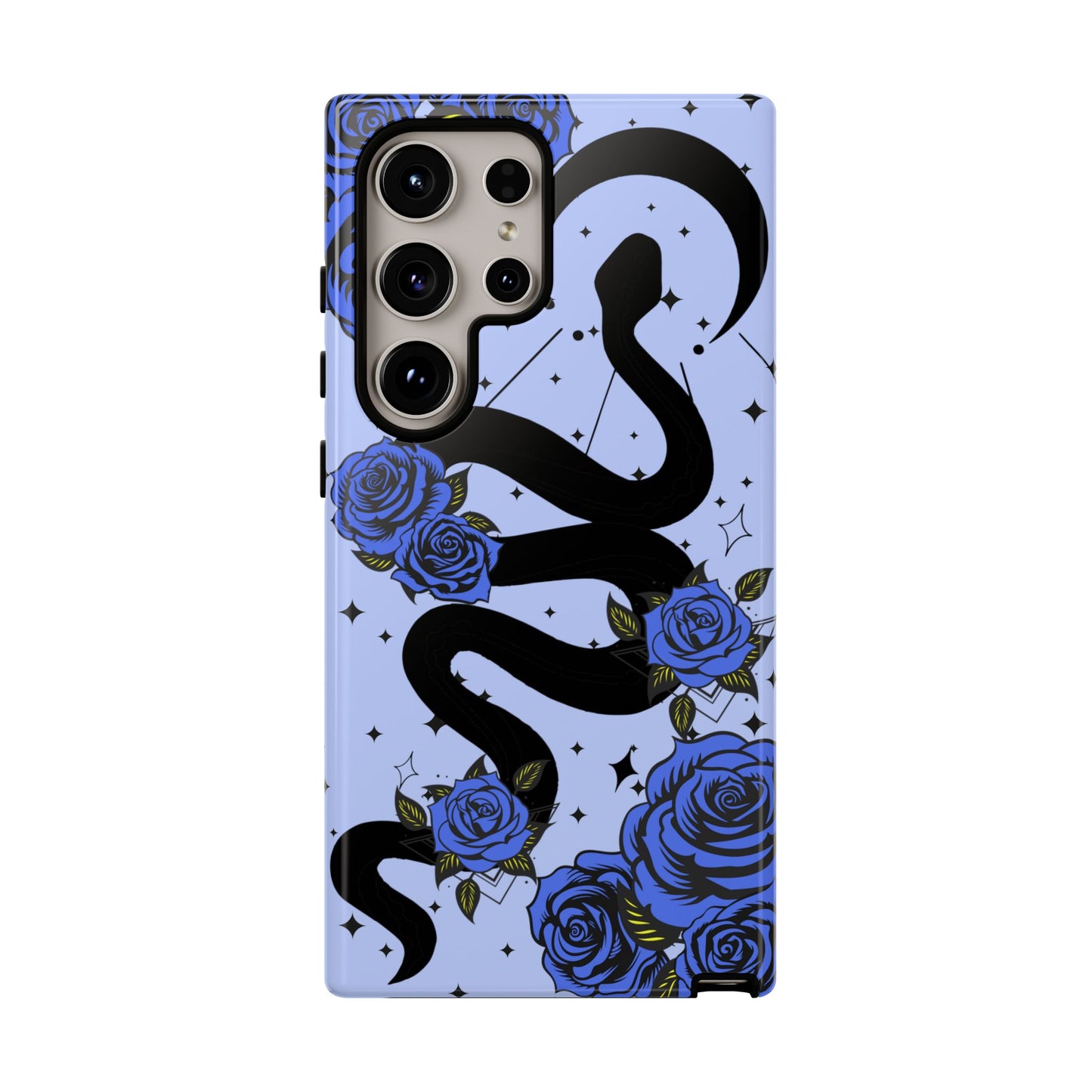 Blue Rose Crescent Moon Snake Samsung Galaxy Case for Android Devices