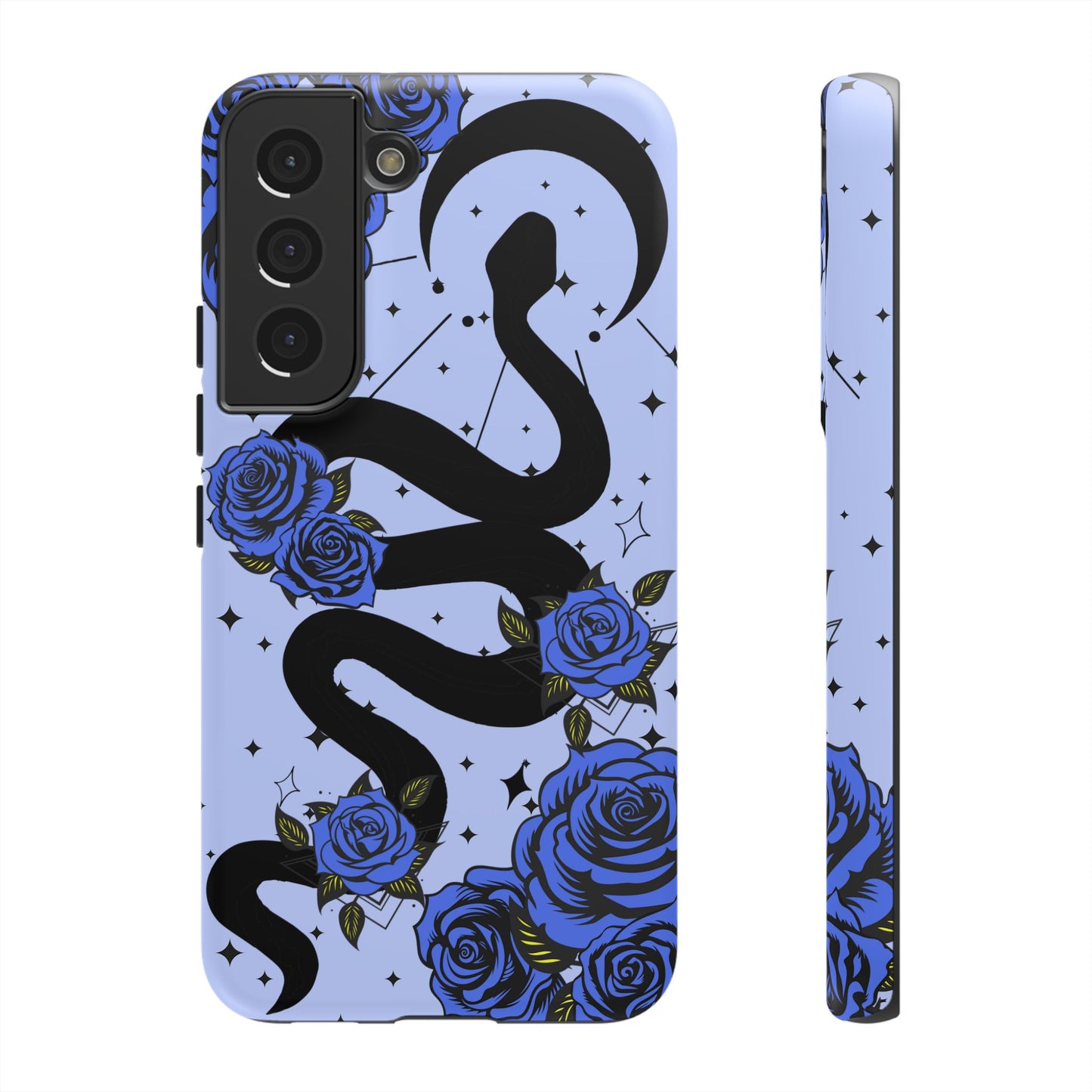 Blue Rose Crescent Moon Snake Samsung Galaxy Case for Android Devices