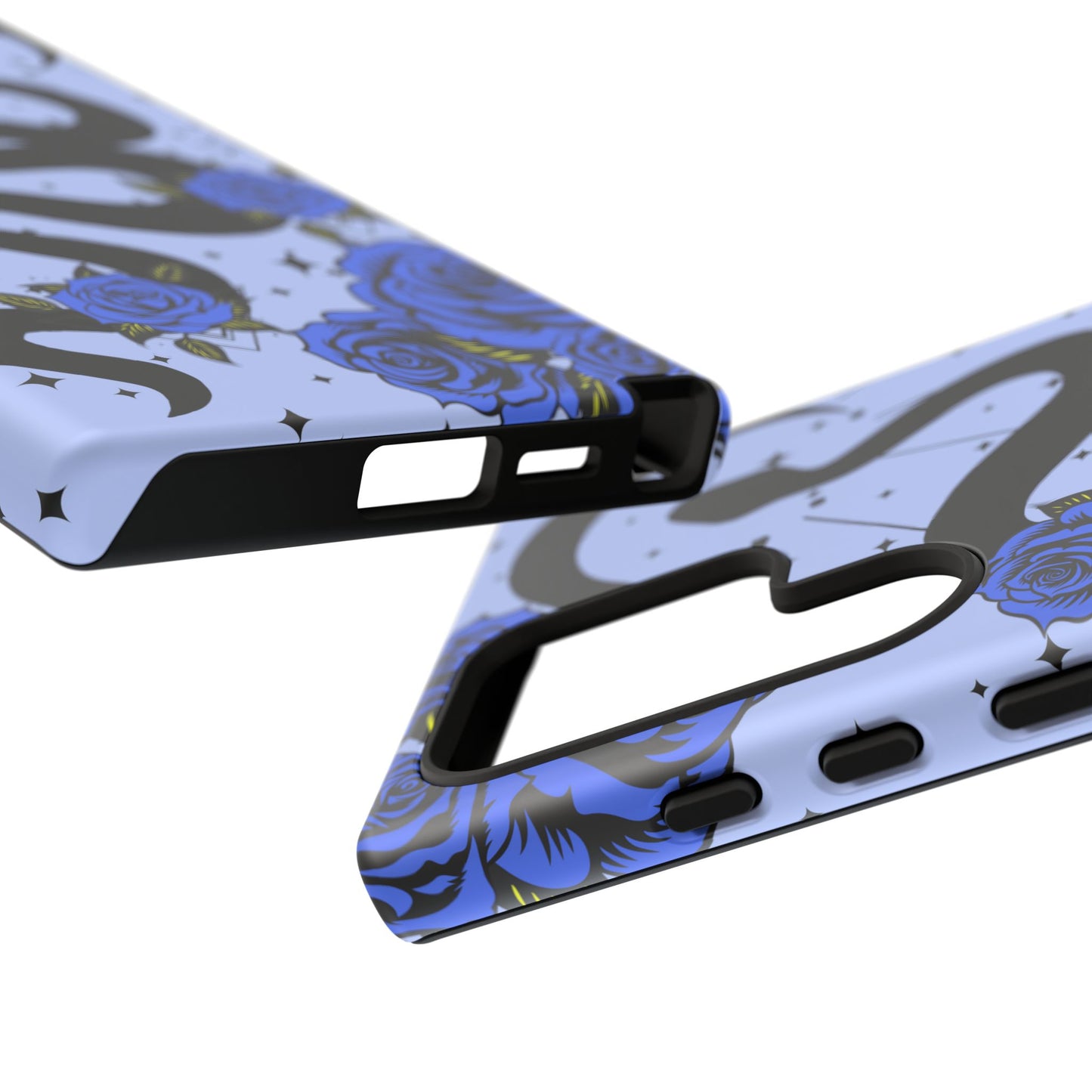 Blue Rose Crescent Moon Snake Samsung Galaxy Case for Android Devices