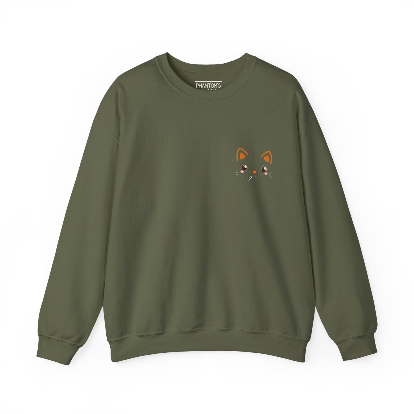 Kawaii Guilty Taco Cat - Front and Back Design Graphic Pullover | Unisex Heavy Blend™ Crewneck Sweatshirt