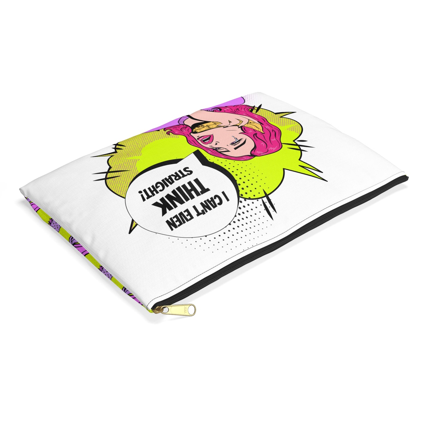Zipper Pouch - 'I Can't Even Think Straight' Pop Art Pride LGBTQ+ Theme