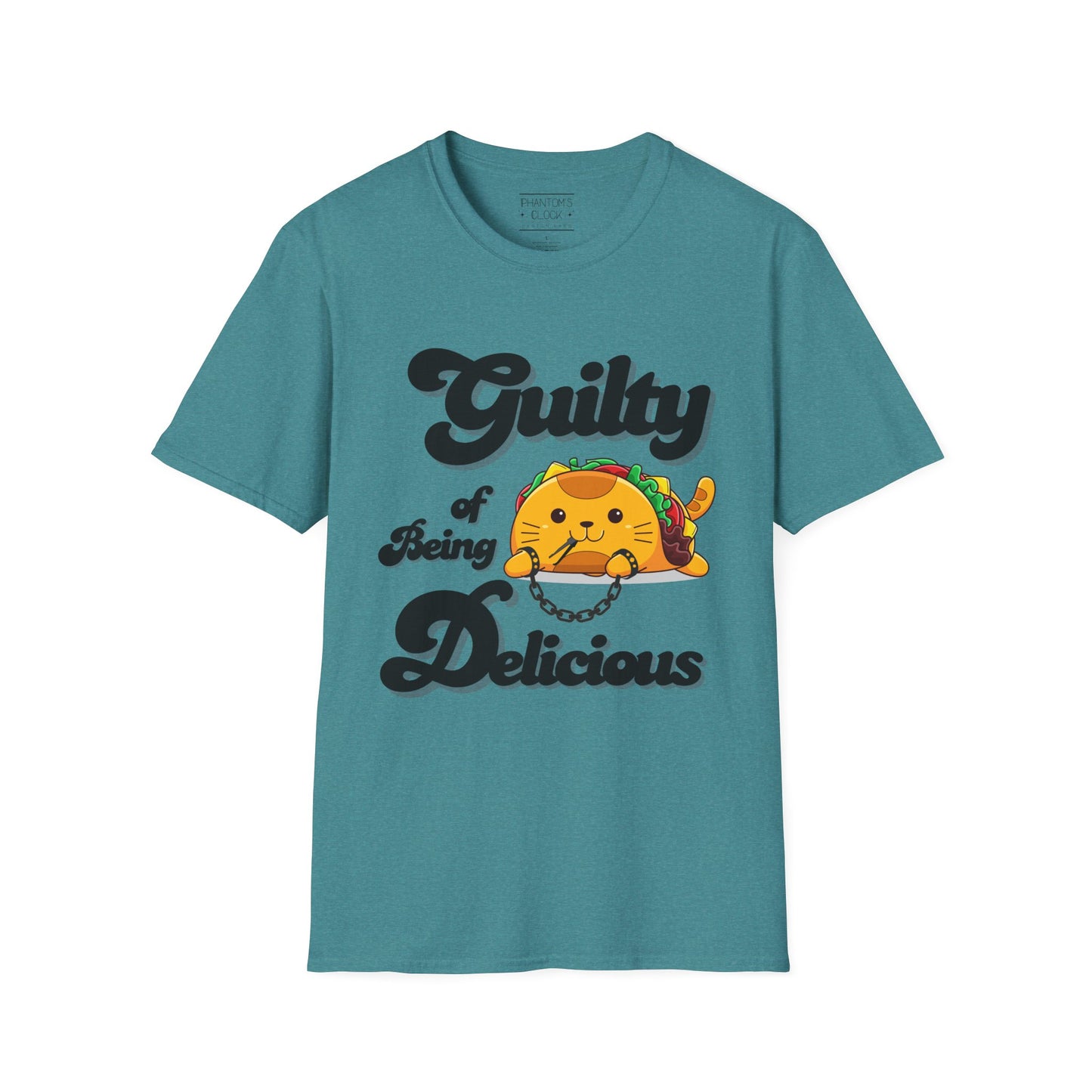 Kawaii Guilty Taco Cat Funny Graphic Tee | Unisex Softstyle T-Shirt