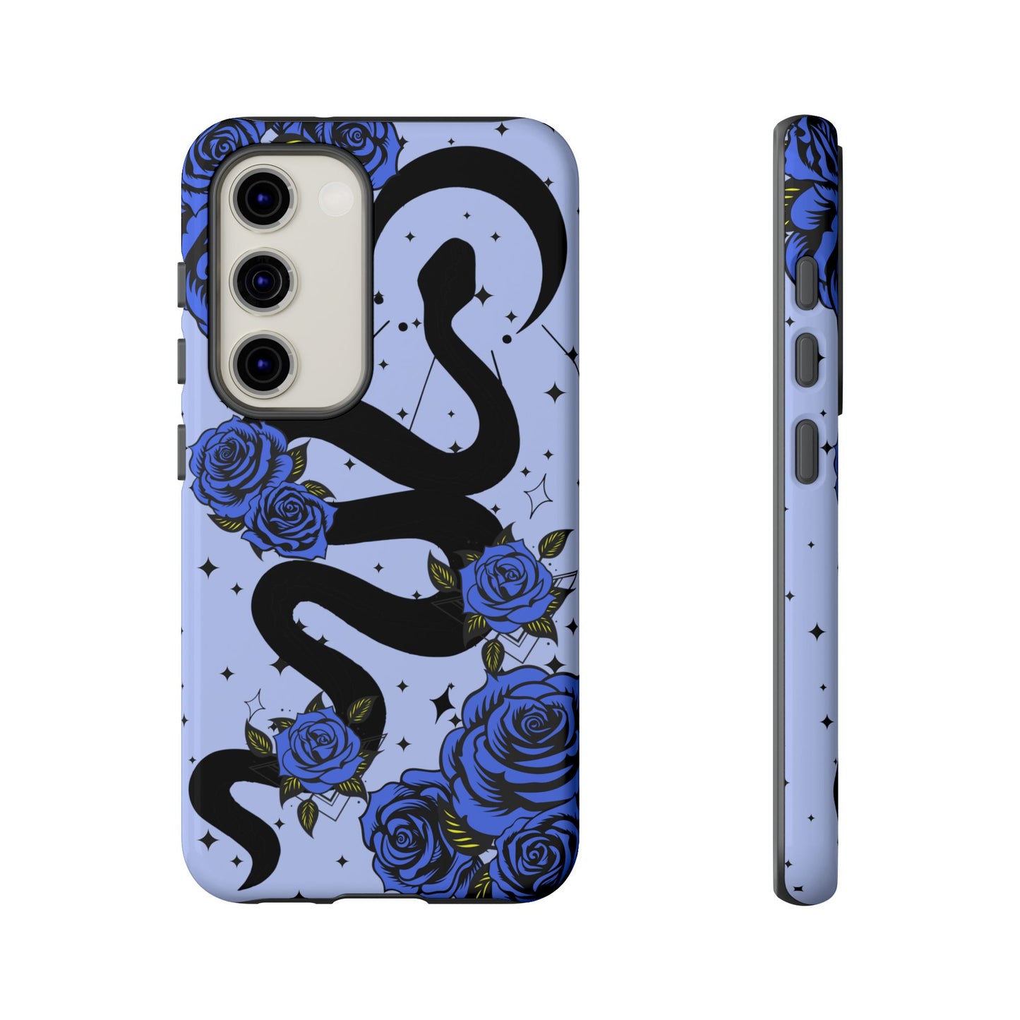 Blue Rose Crescent Moon Snake Samsung Galaxy Case for Android Devices