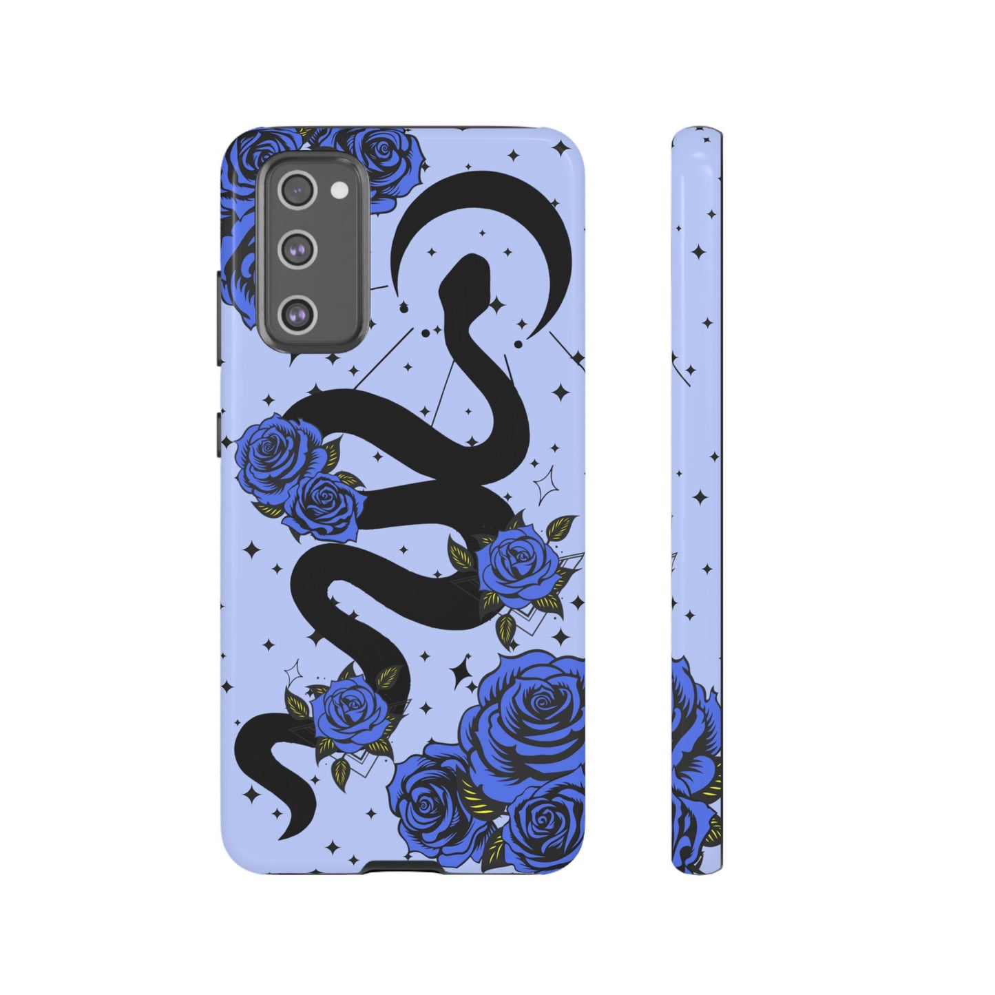 Blue Rose Crescent Moon Snake Samsung Galaxy Case for Android Devices