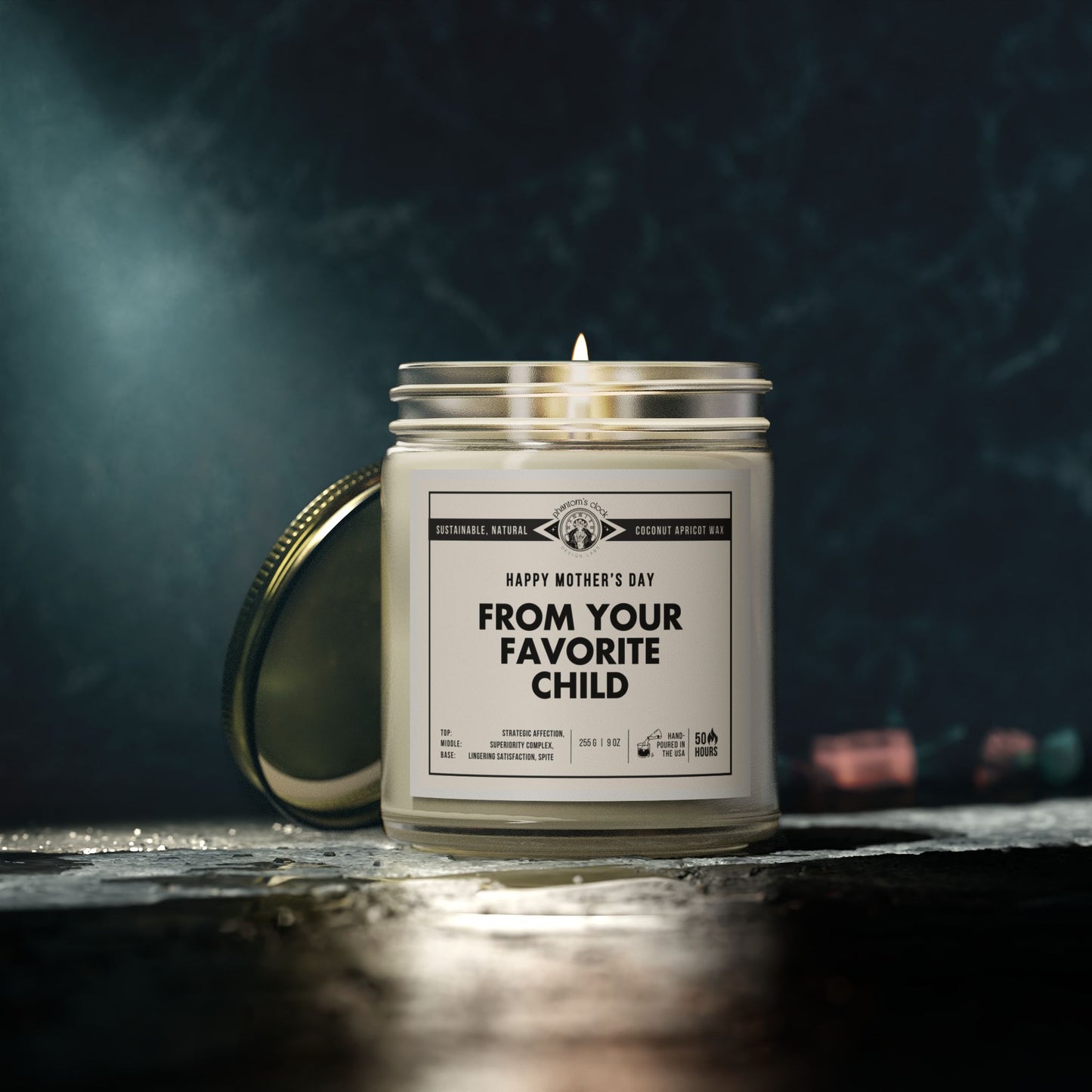 Funny Candle for Mother's Day - From Your Favorite Child | Scented Coconut Apricot Wax Candle 9oz