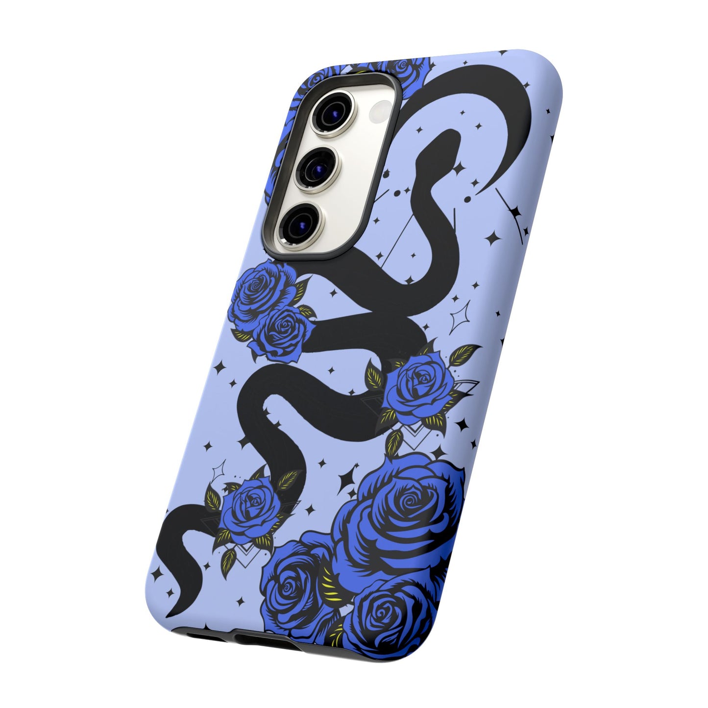 Blue Rose Crescent Moon Snake Samsung Galaxy Case for Android Devices