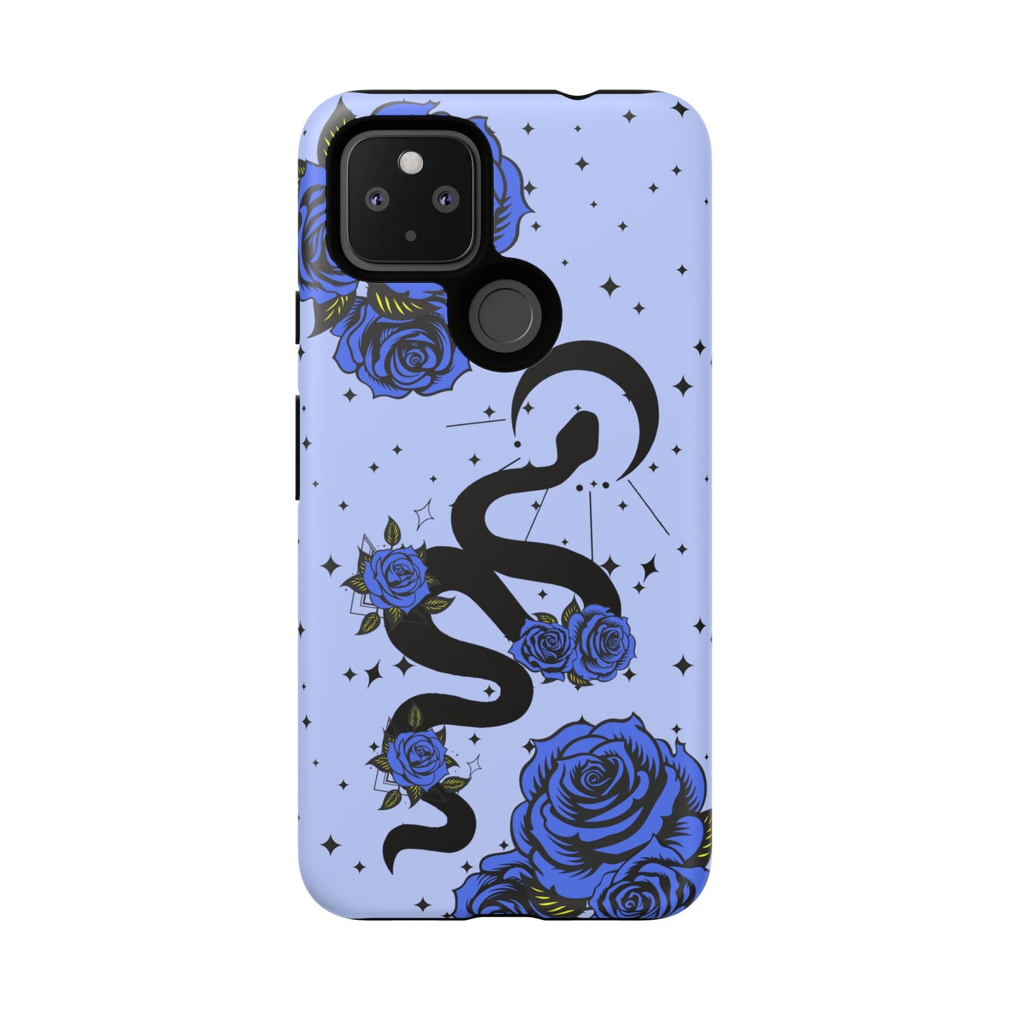 Blue Rose Crescent Moon Snake Google Pixel Phone Case for Android Devices