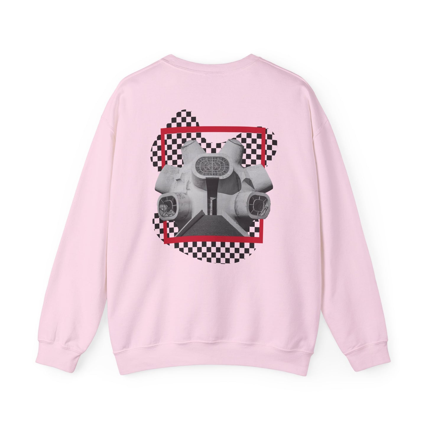 Adequate Parody Checkerboard Front and Back Graphic Pullover | Unisex Heavy Blend™ Crewneck Sweatshirt